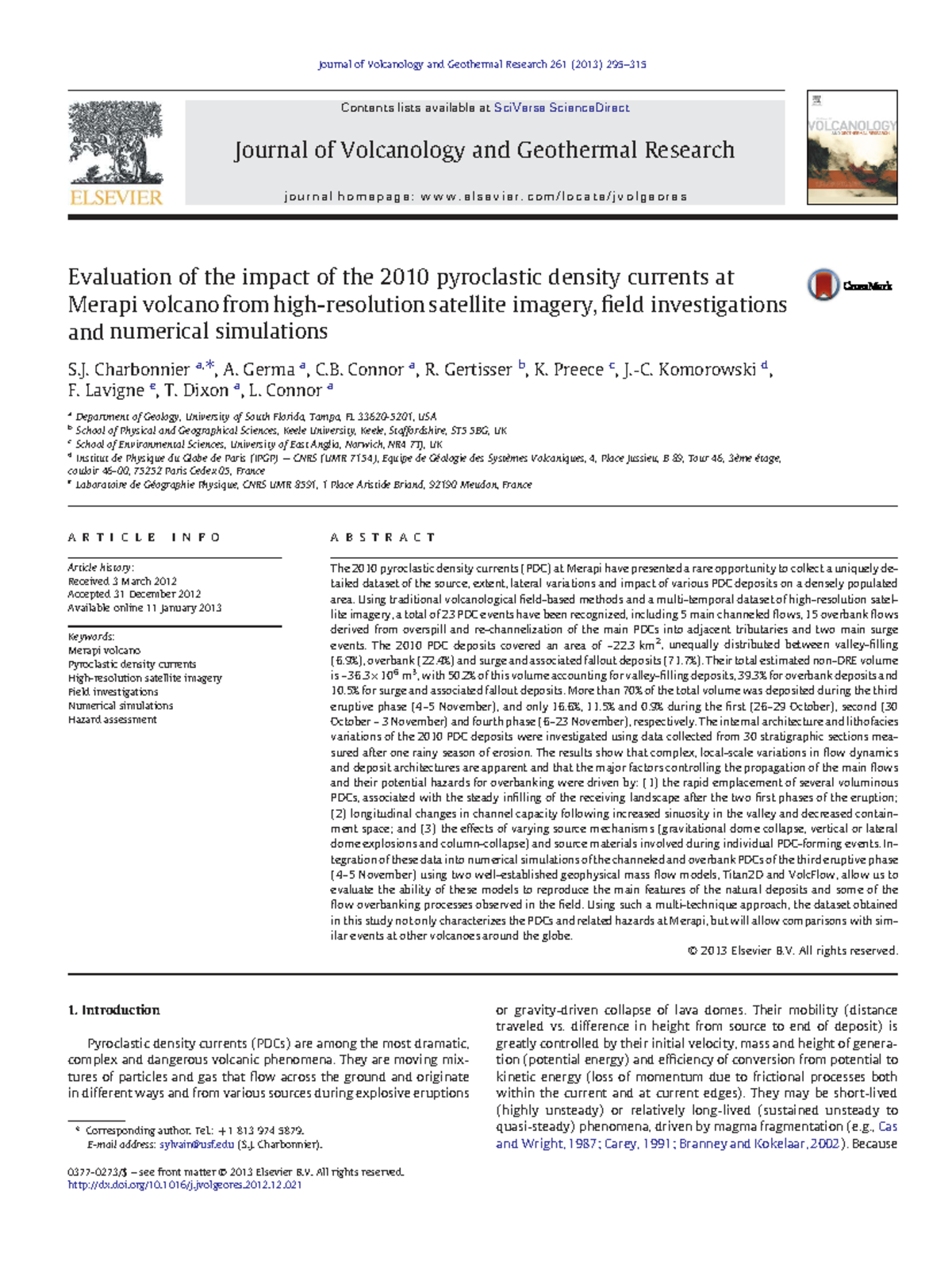 Evaluation of 2010 Pyroclastic Density Currents at Merapi (GEOL 261 ...