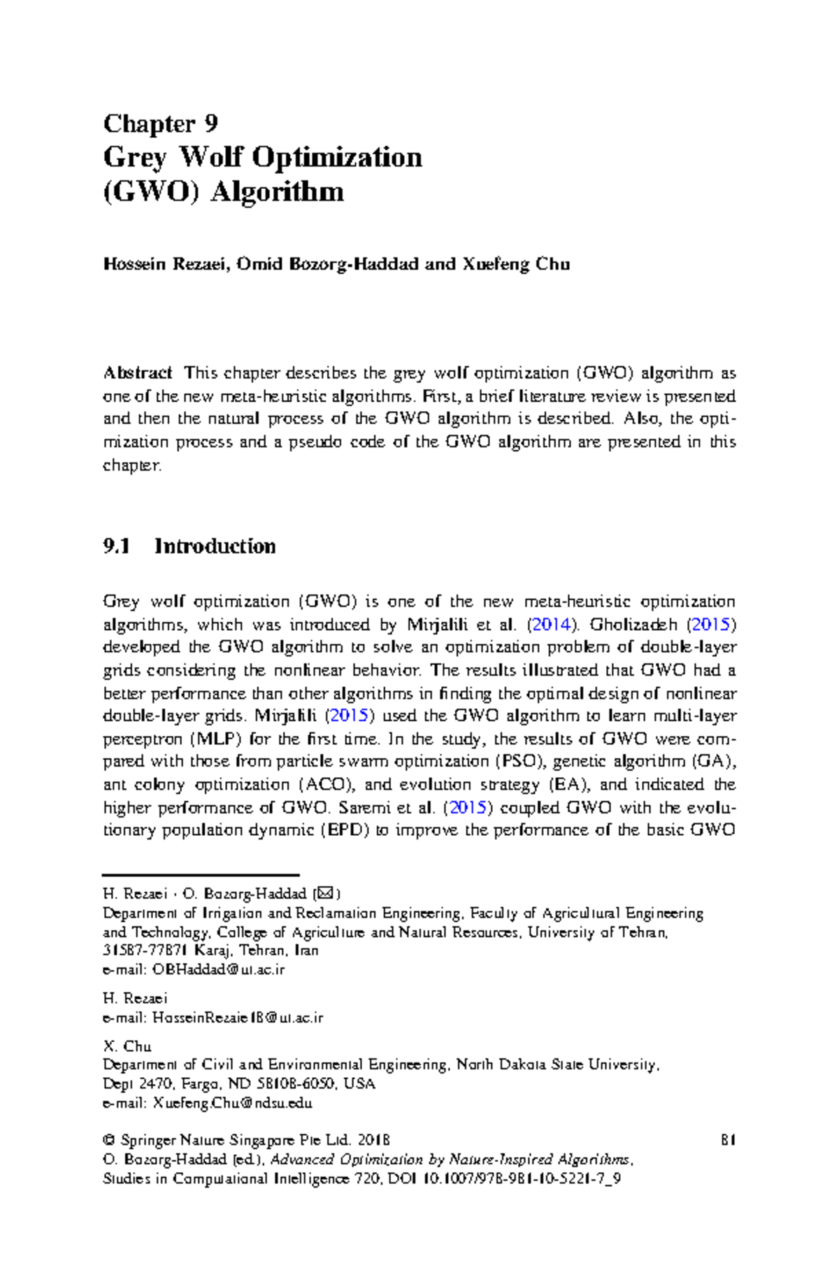 Chapter 9: Grey Wolf Optimization (GWO) Algorithm Overview - Studocu
