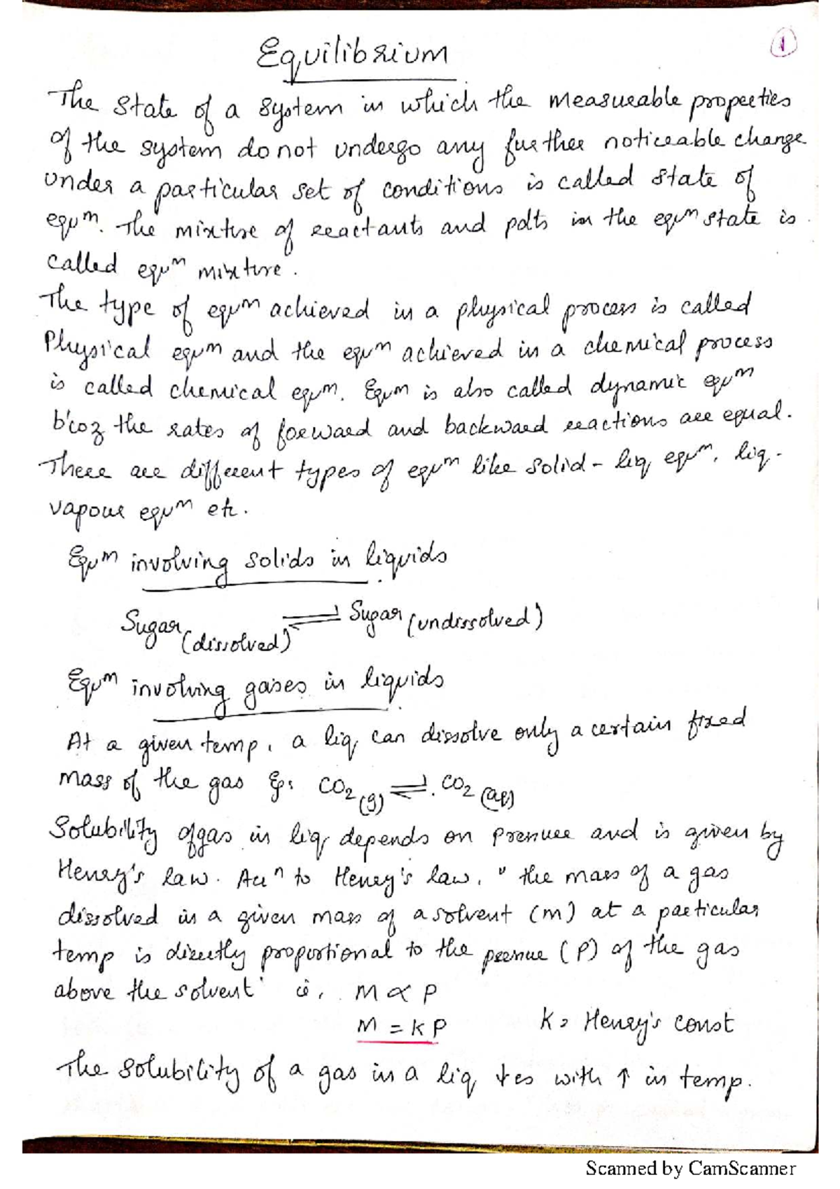 Equilibrium Notes: Understanding Physical and Chemical Equilibrium ...