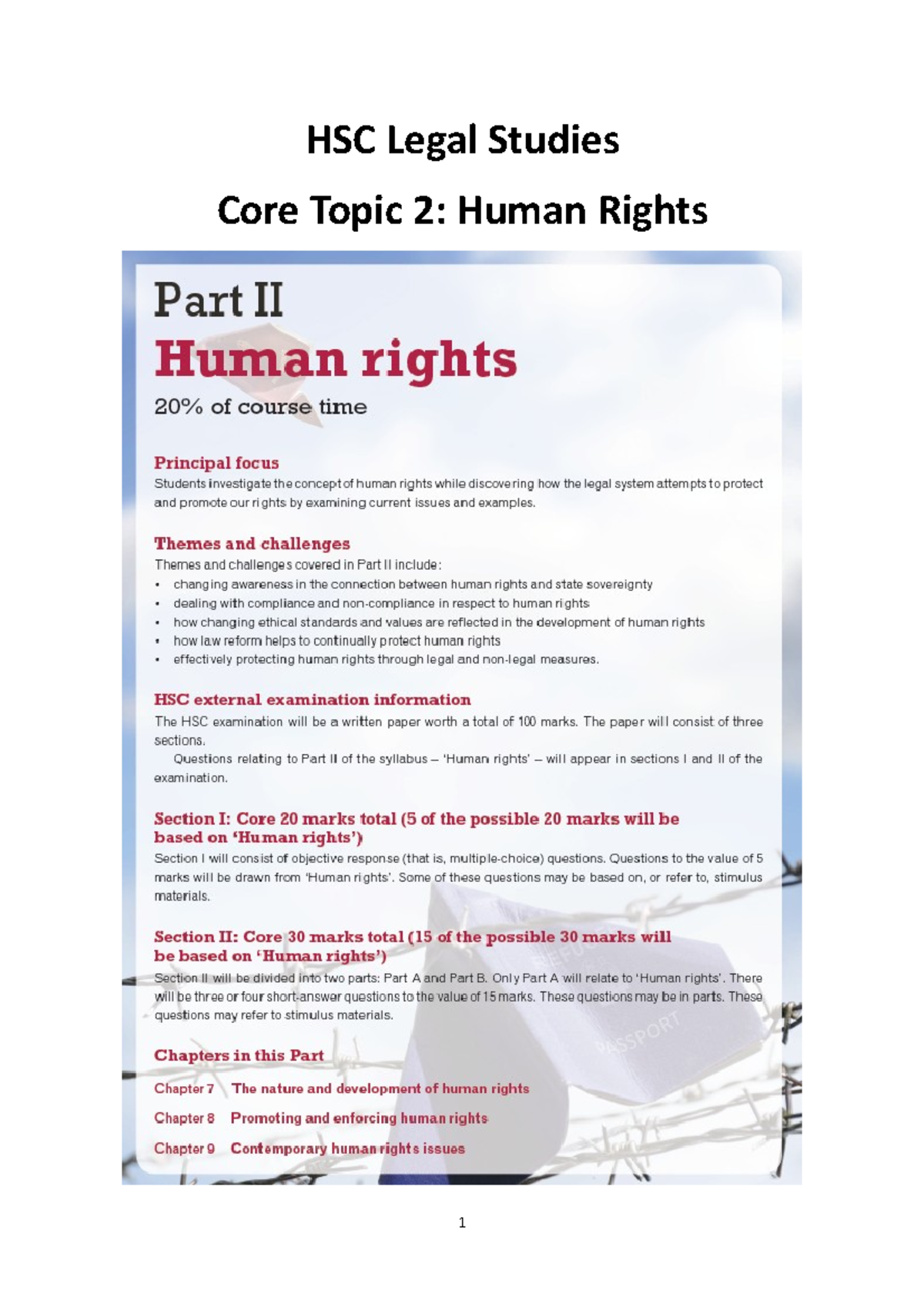 HSC Legal Studies: Human Rights Concepts and Review Booklet - Studocu