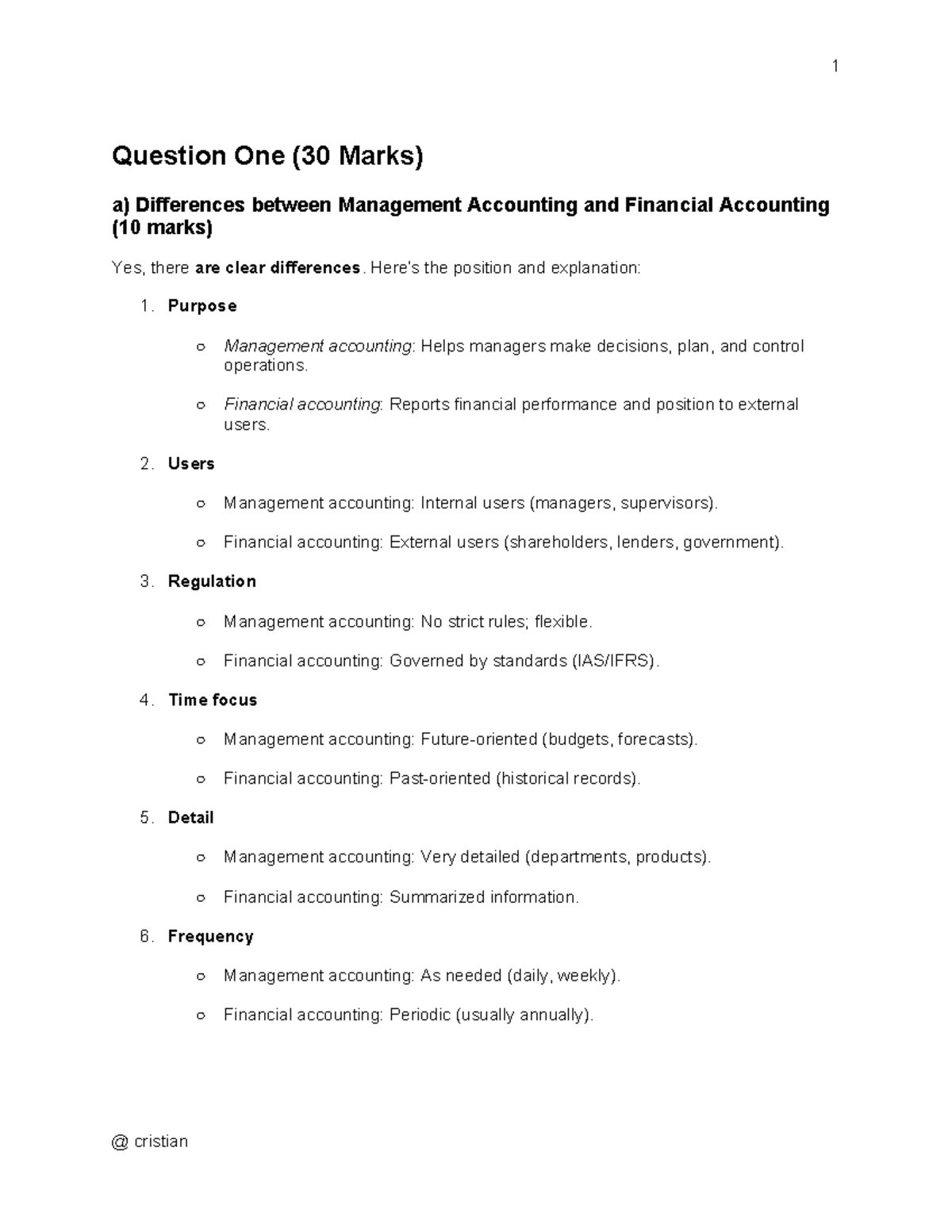 Q&A MA Theory - Revision Material (30 Marks) - Studocu