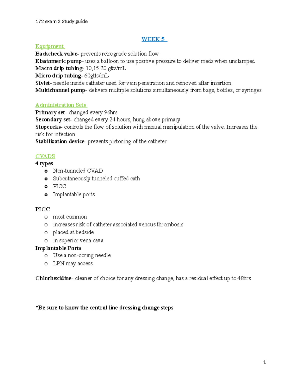 172 Exam 2 Study Guide: Key Concepts and Medication Overview - Studocu