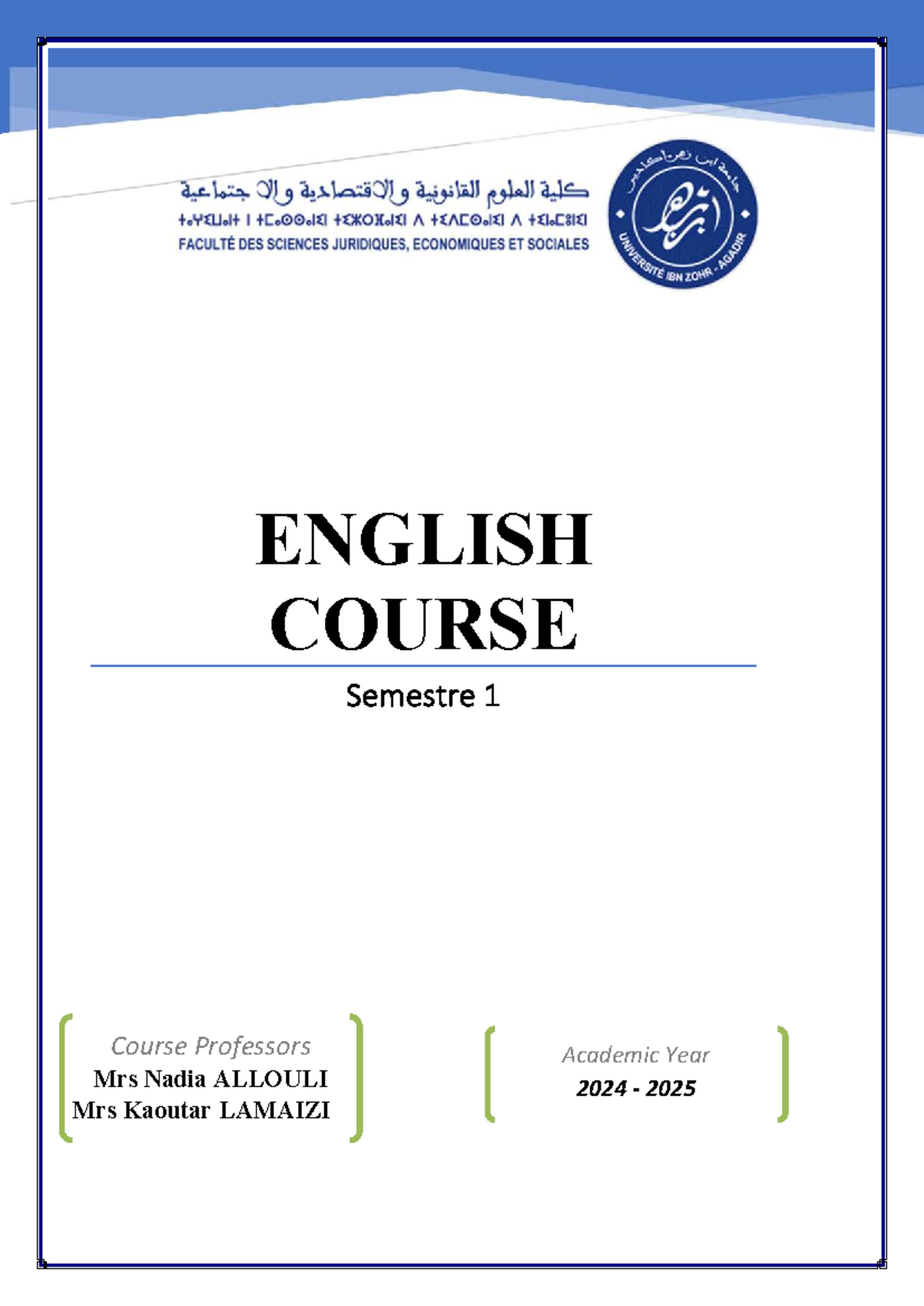 Complete English Course Notes S1 V2 - Studocu