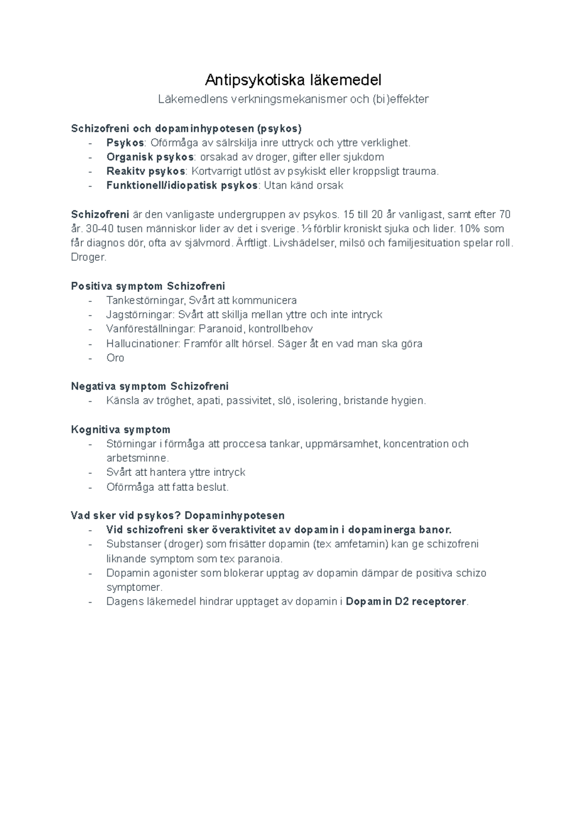 Psykofarmakologi - Antipsykotiska läkemedel Läkemedlens ...