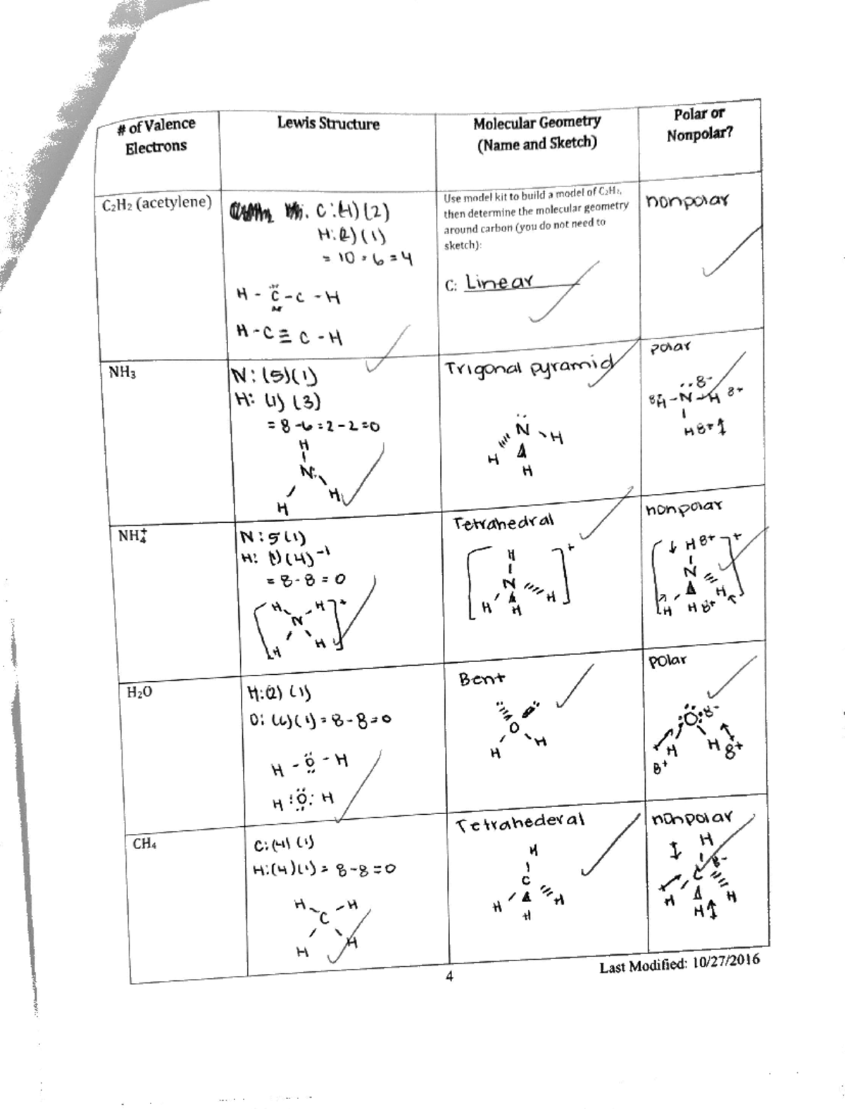 Lewis Structure And Molecular Geometry Worksheet 630x700
