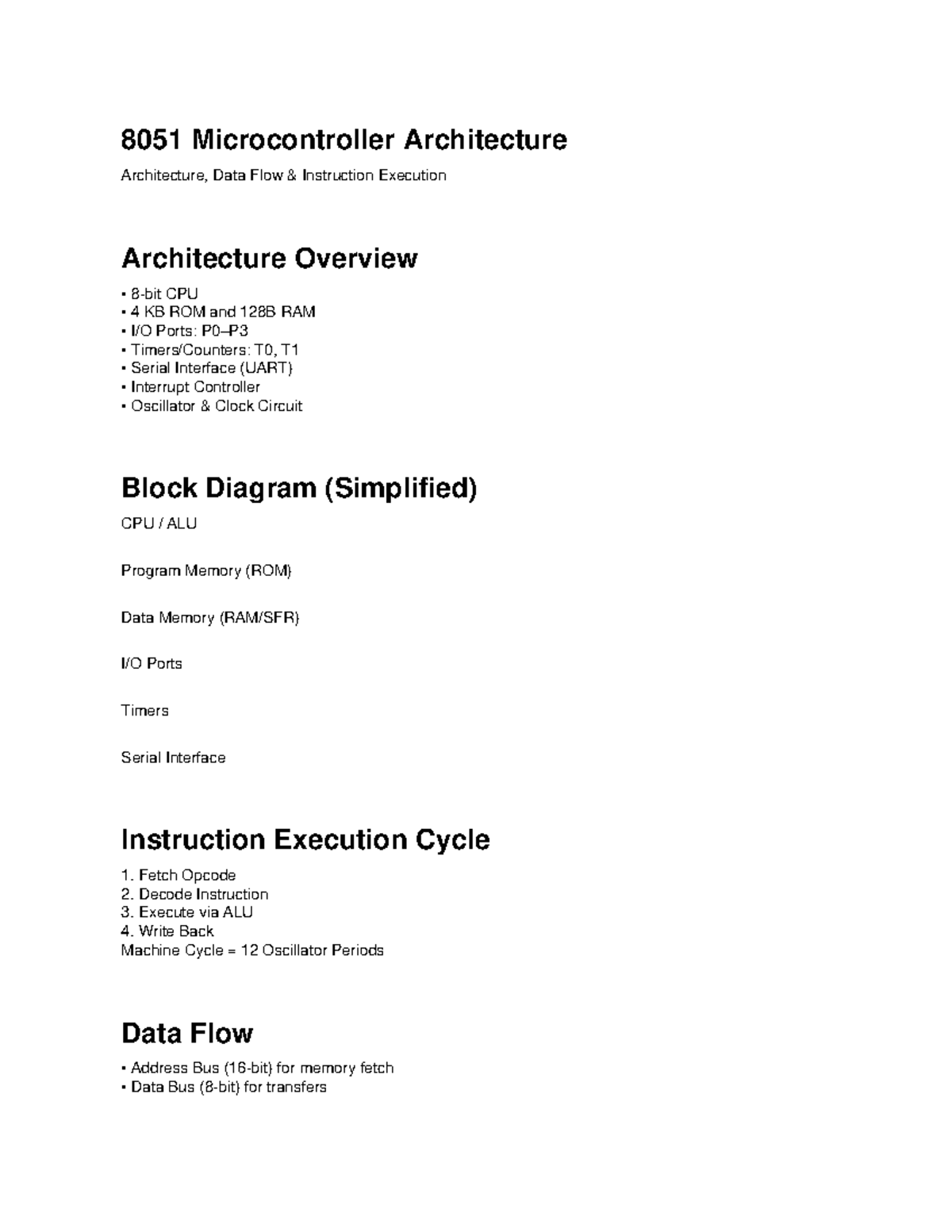 8051 architecture - 8jdhdhhd - 8051 Microcontroller Architecture ...