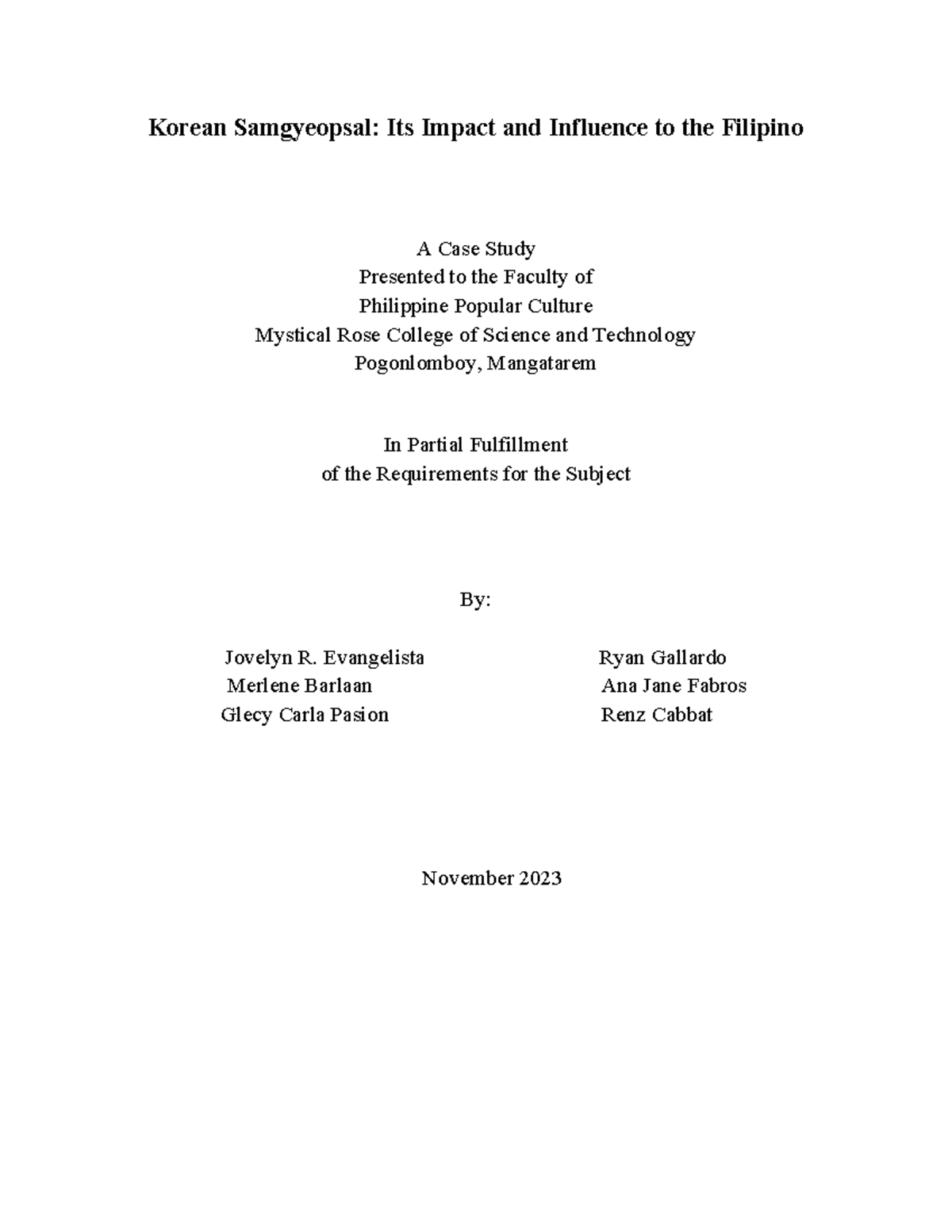 Case Study: The Rise of Samgyeopsal in Filipino Culture and Cuisine ...