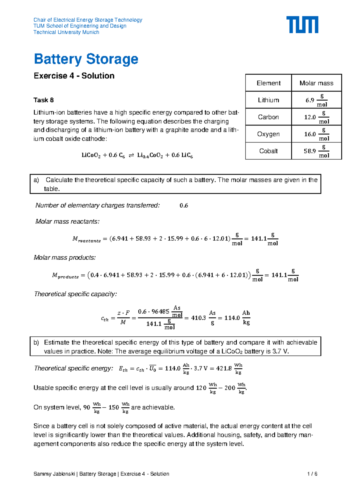 Battery Storage Exercise 4 Solution - TUM Chair of Electrical Energy ...