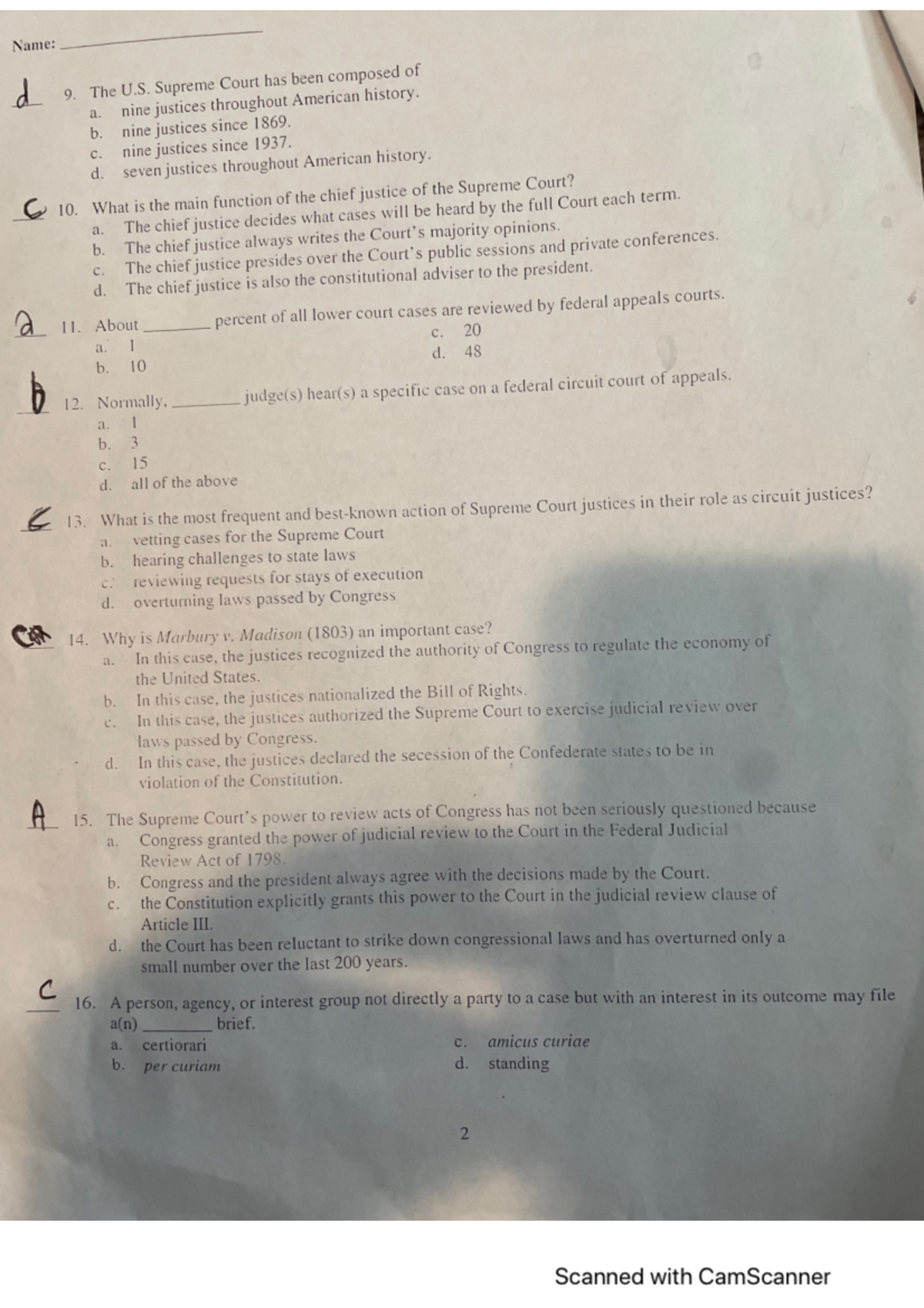 Chapter 13 - Key Test & Exam Questions on U.S. Supreme Court - Studocu
