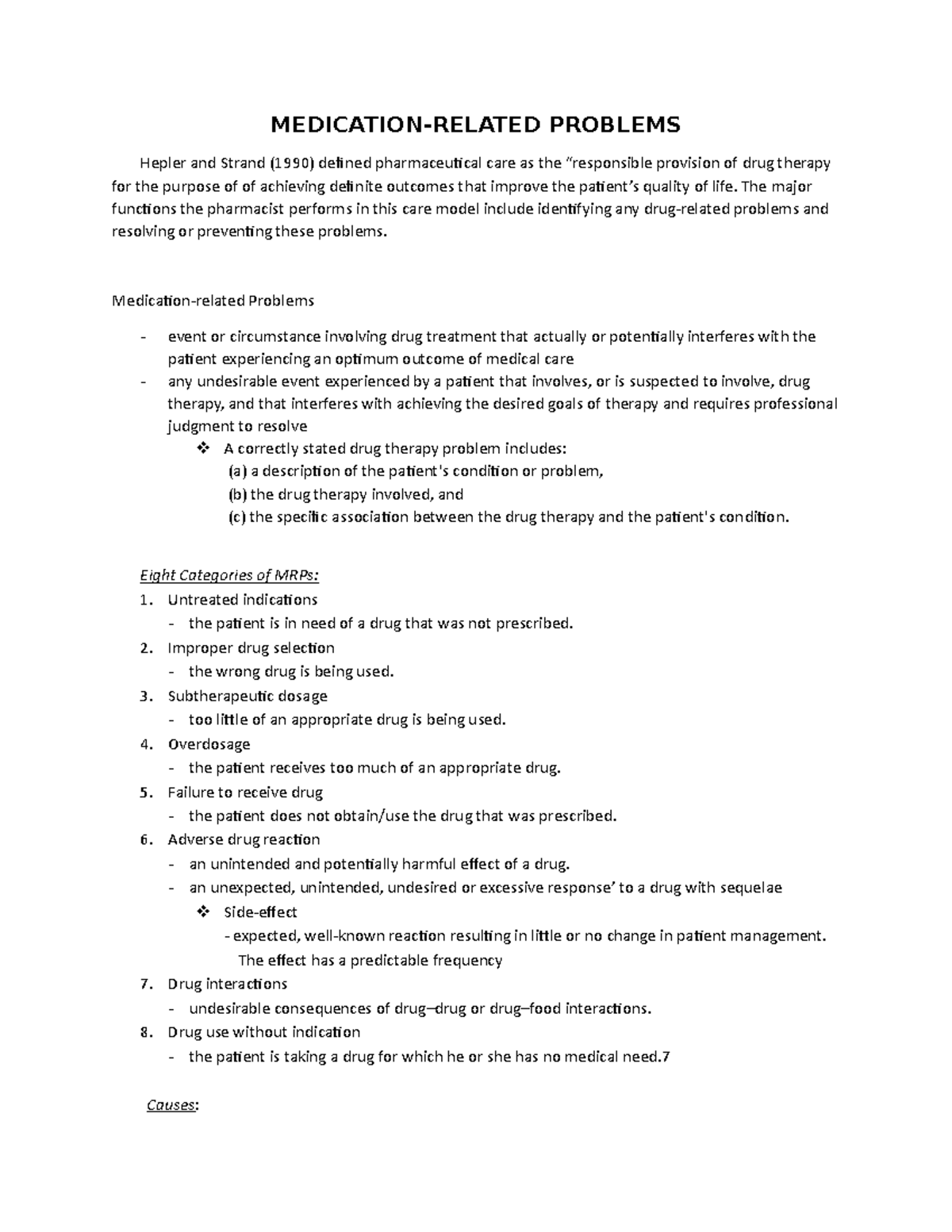 Medication-Related Problems: Identifying and Resolving Drug Issues ...