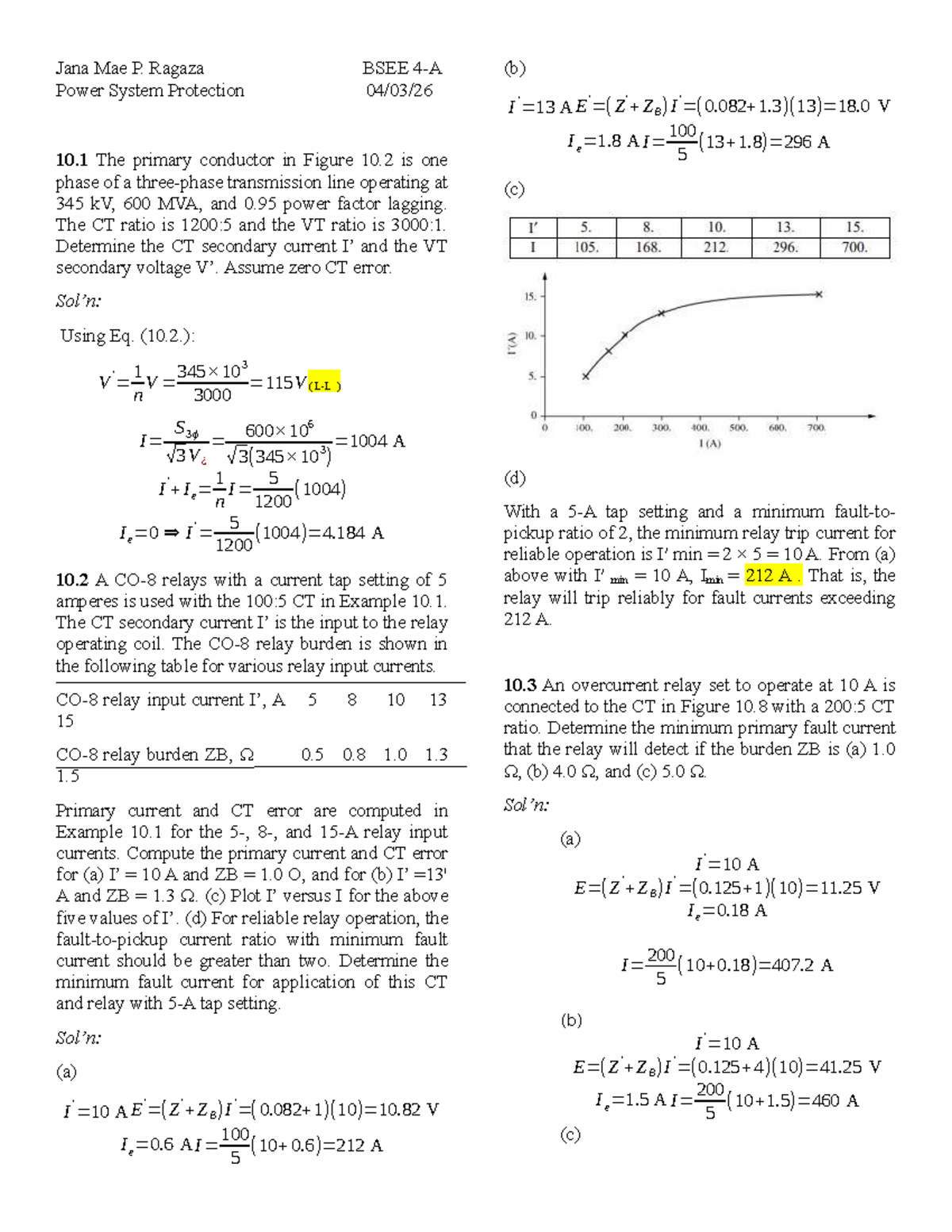 Power System Protection Notes BSEE 10.1 - 10.17 - Studocu