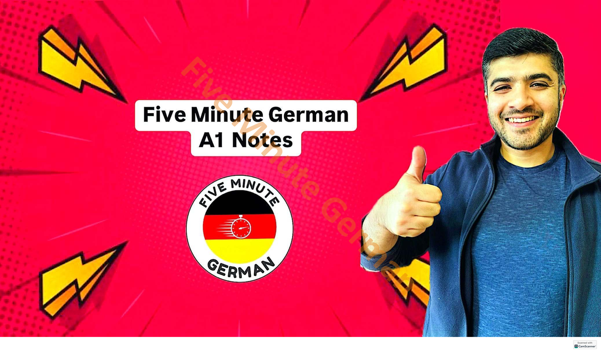 Five Minute German A1 Study Notes - Studocu