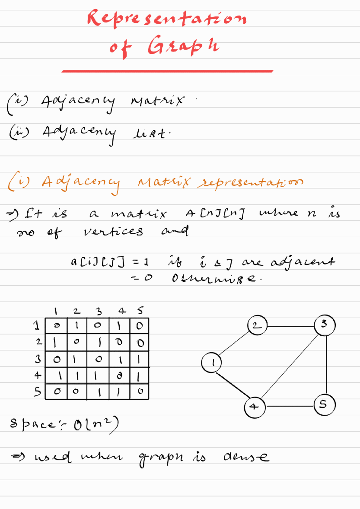 Graph Theory CS 240514 - Adjacency Matrix, Lists, and Traversal ...