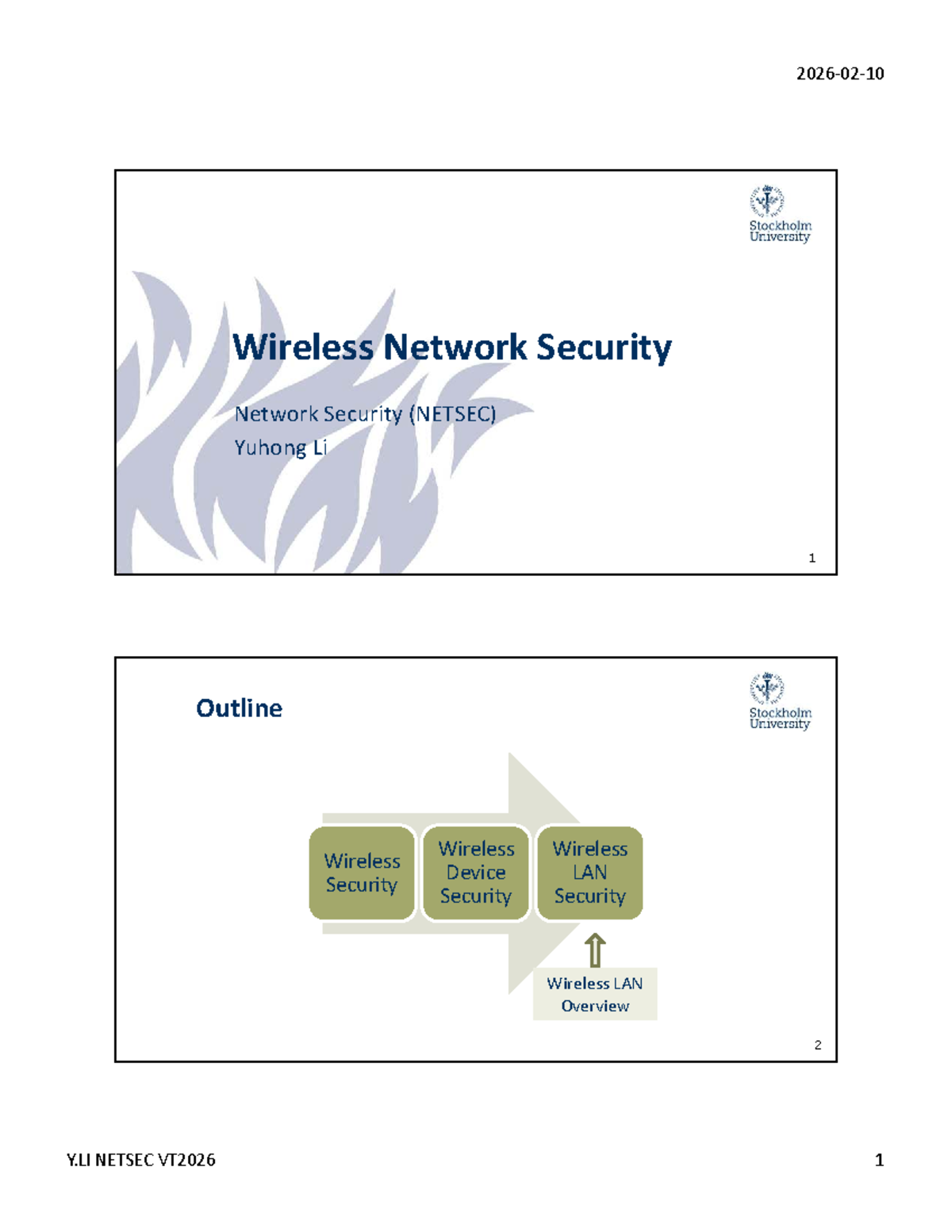 Wireless Network Security Overview (NETSEC) - Studocu