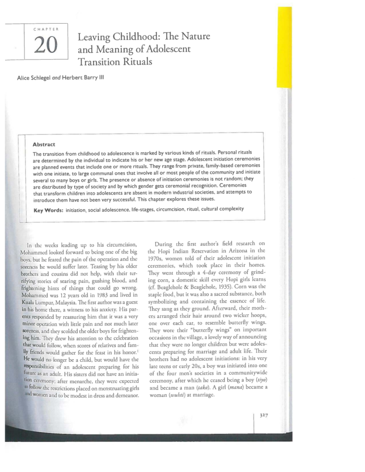 CHAPTER 20: Adolescent Transition Rituals - Insights and Implications ...