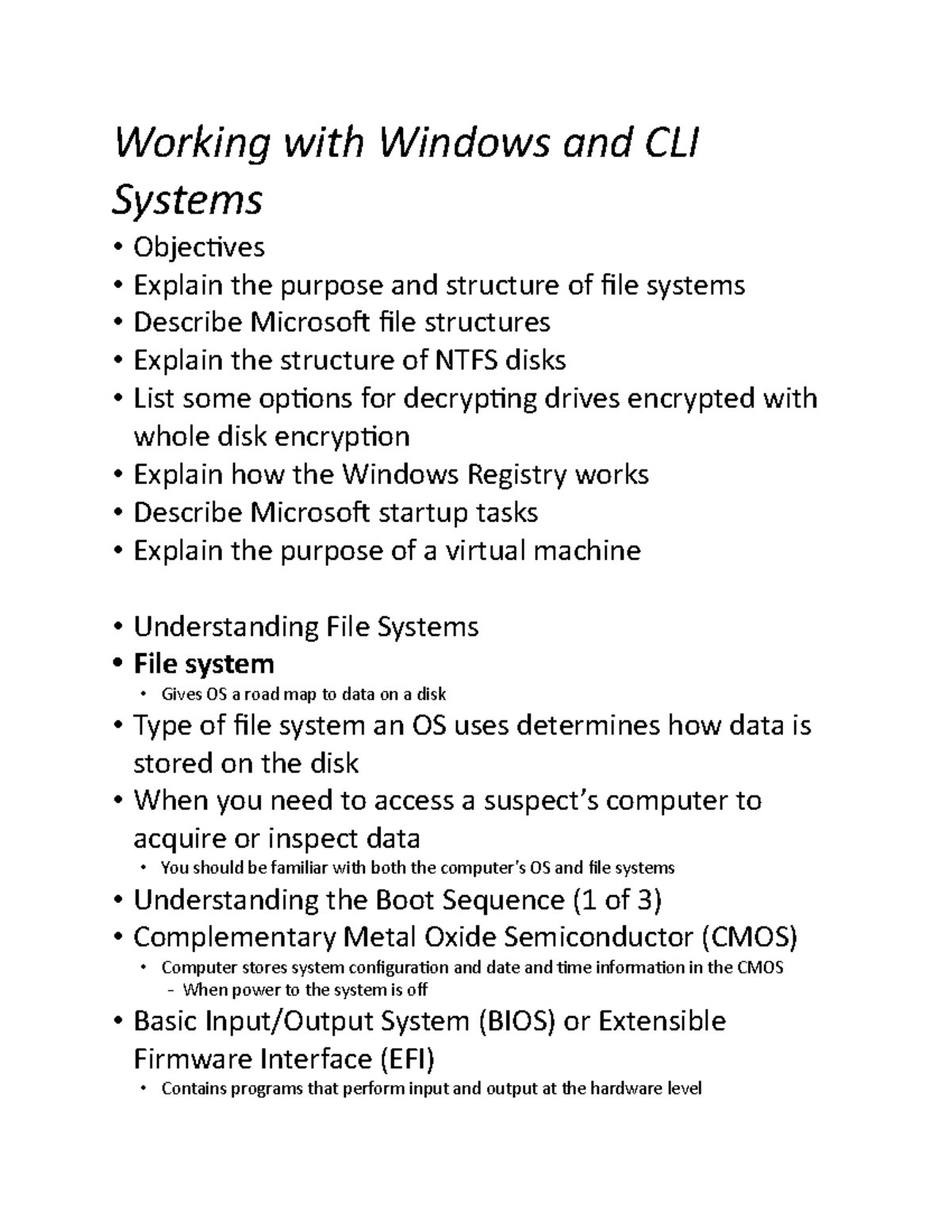 Working with Windows and CLI Systems: Examining File Structures and ...