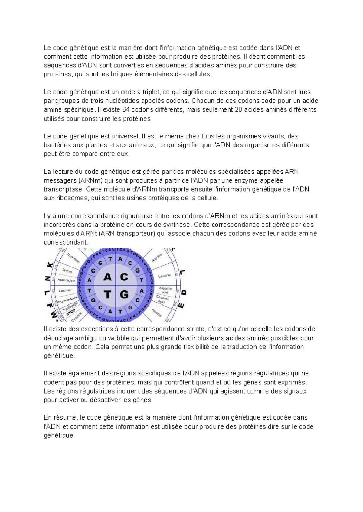 Code bio génétique - Le code génétique est la manière dont l ...