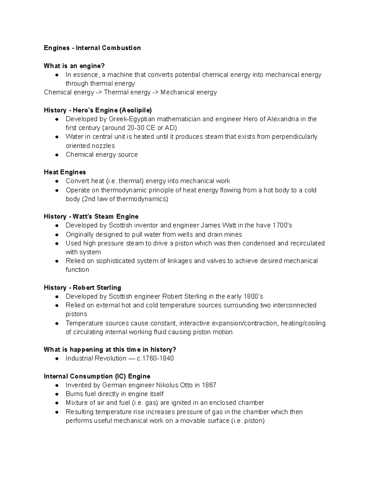 IC Engine Overview and Mechanism - EGMN 111 Study Notes - Studocu