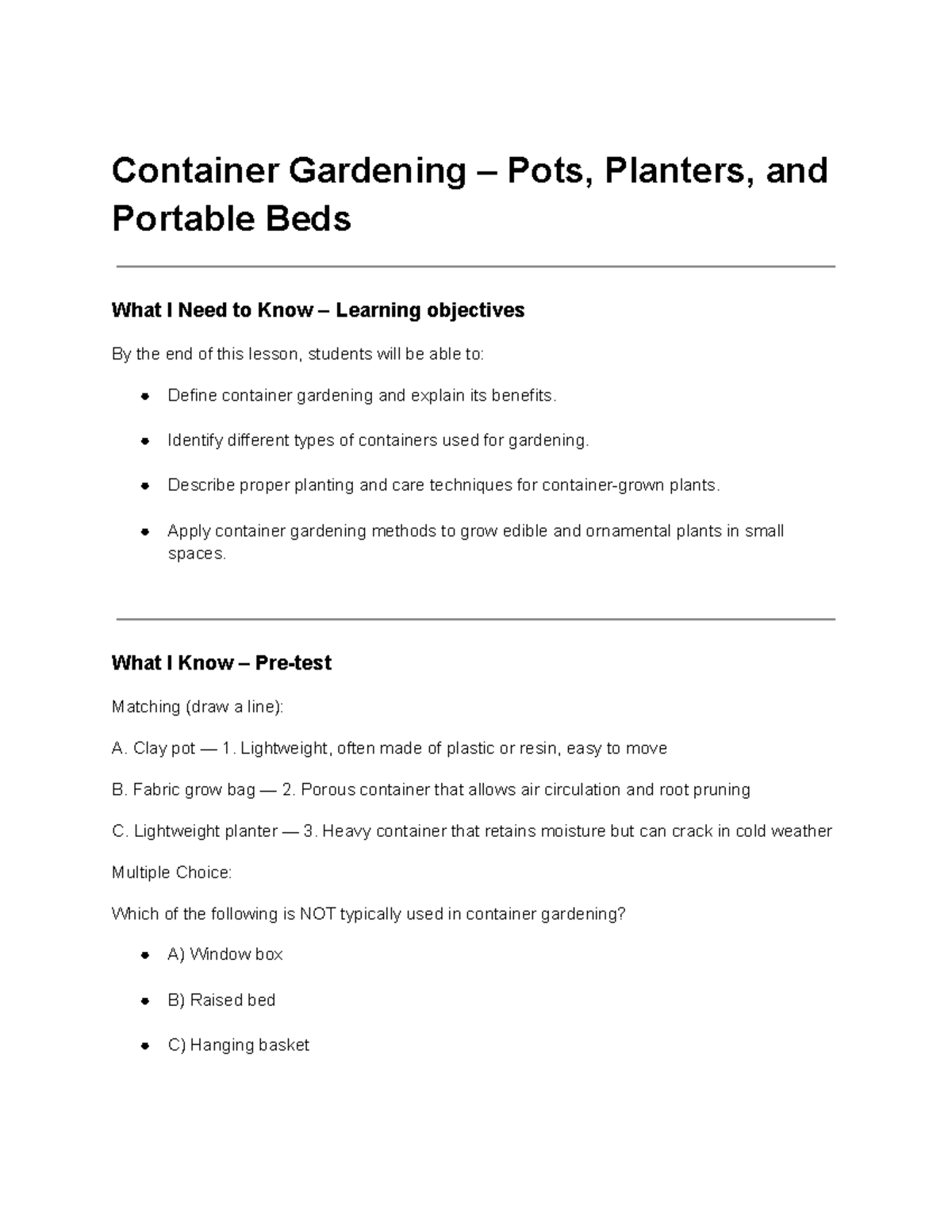 H (26) - Container Gardening: Pots, Planters, and Techniques - Studocu