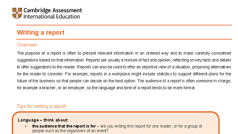 Report Writing Guide: Structure, Tips, and Insights - Studocu