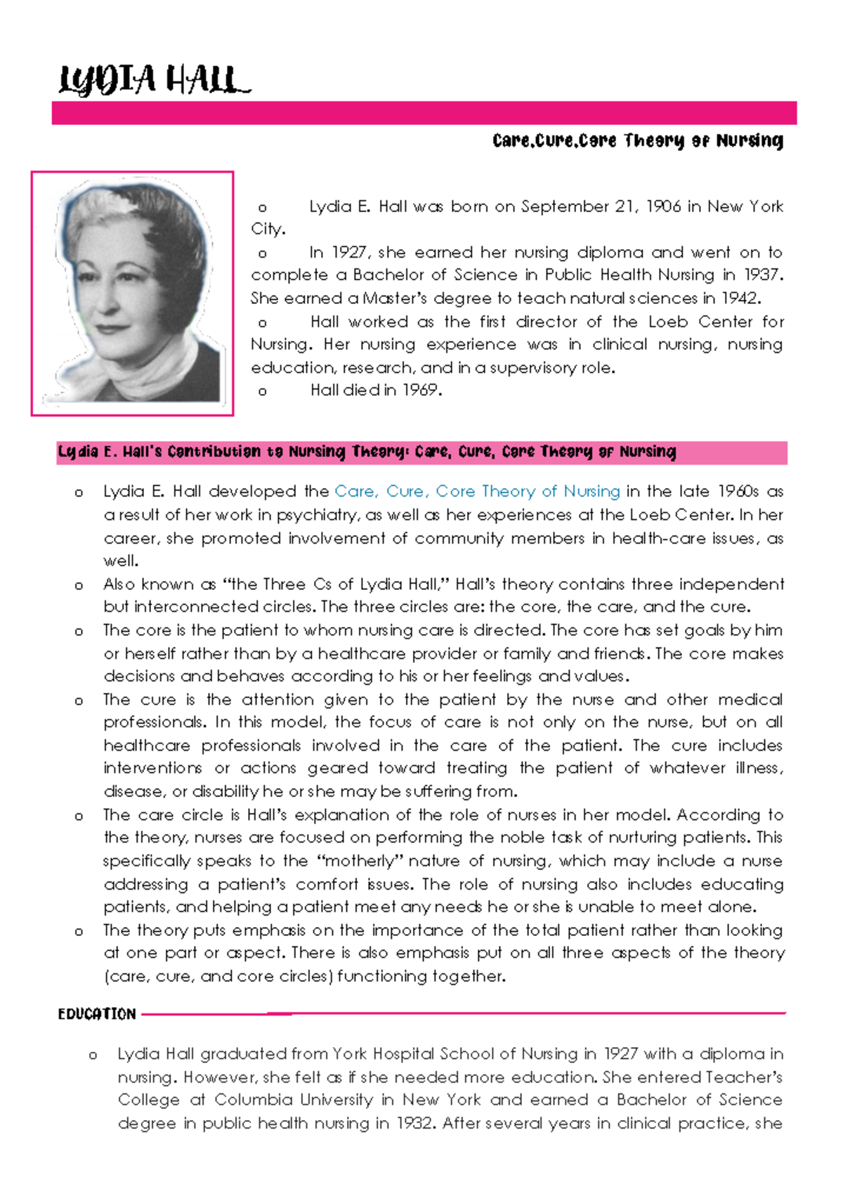 Nursing Theorist Lydia Hall 483x700