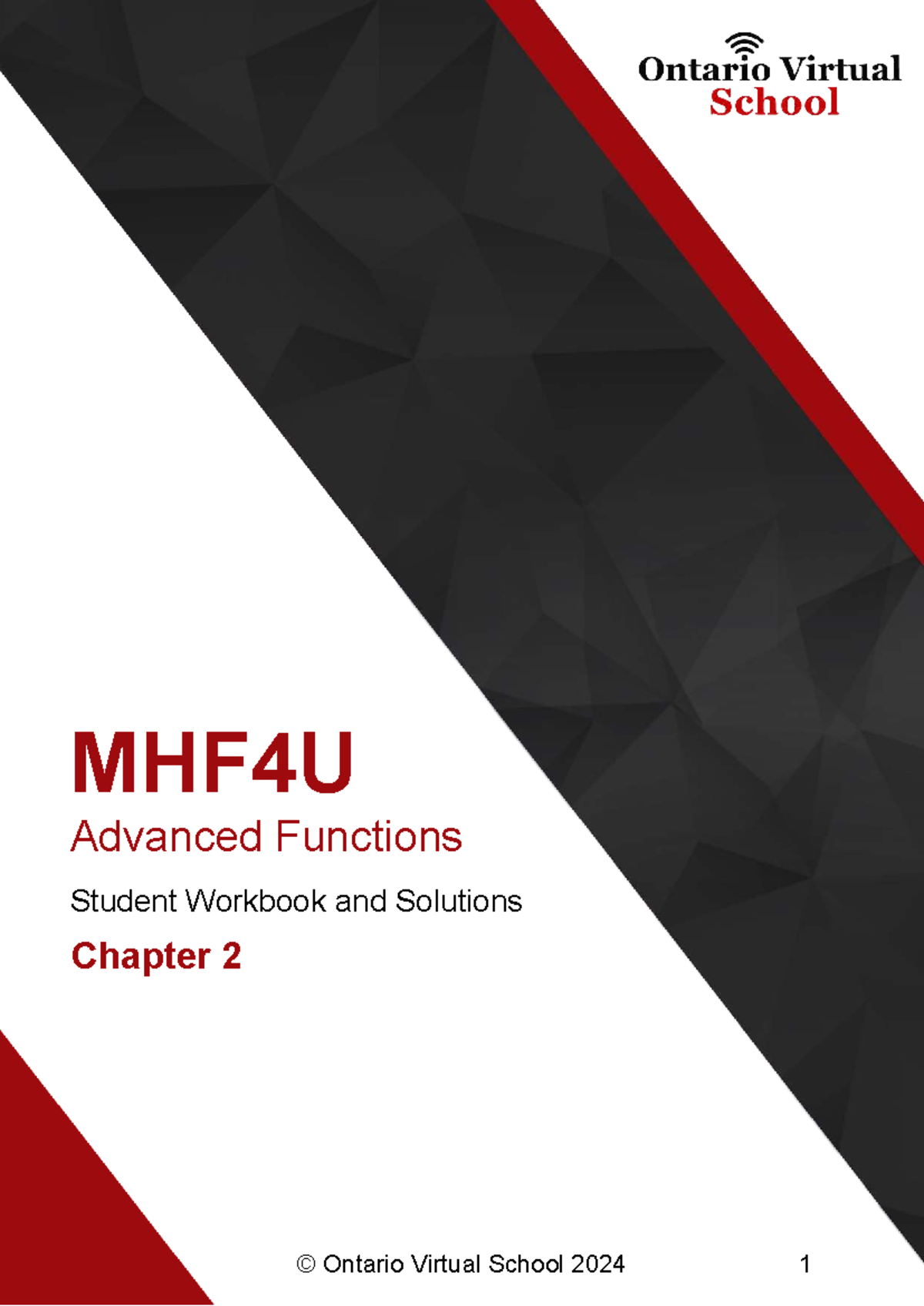 MHF4U Advanced Functions Chapter 2 Workbook & Solutions 2024 - Studocu