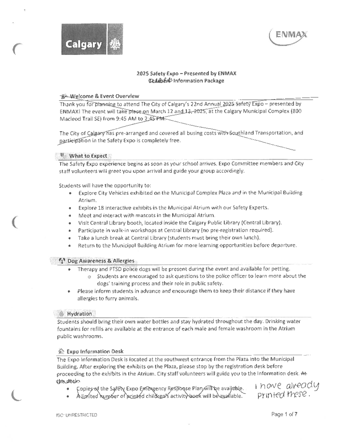 ENMAX Calgary 2025 Safety Expo Volunteer Information Guide - Studocu