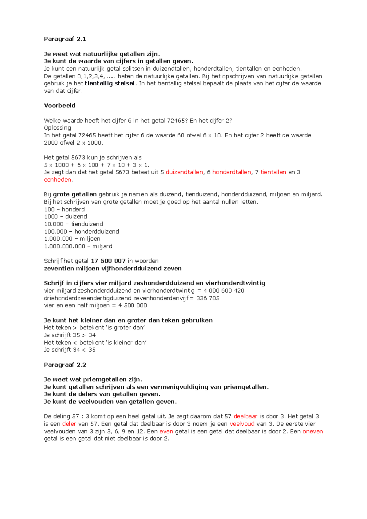 Wiskunde Samenvatting: Natuurlijke Getallen en Priemgetallen - Studeersnel