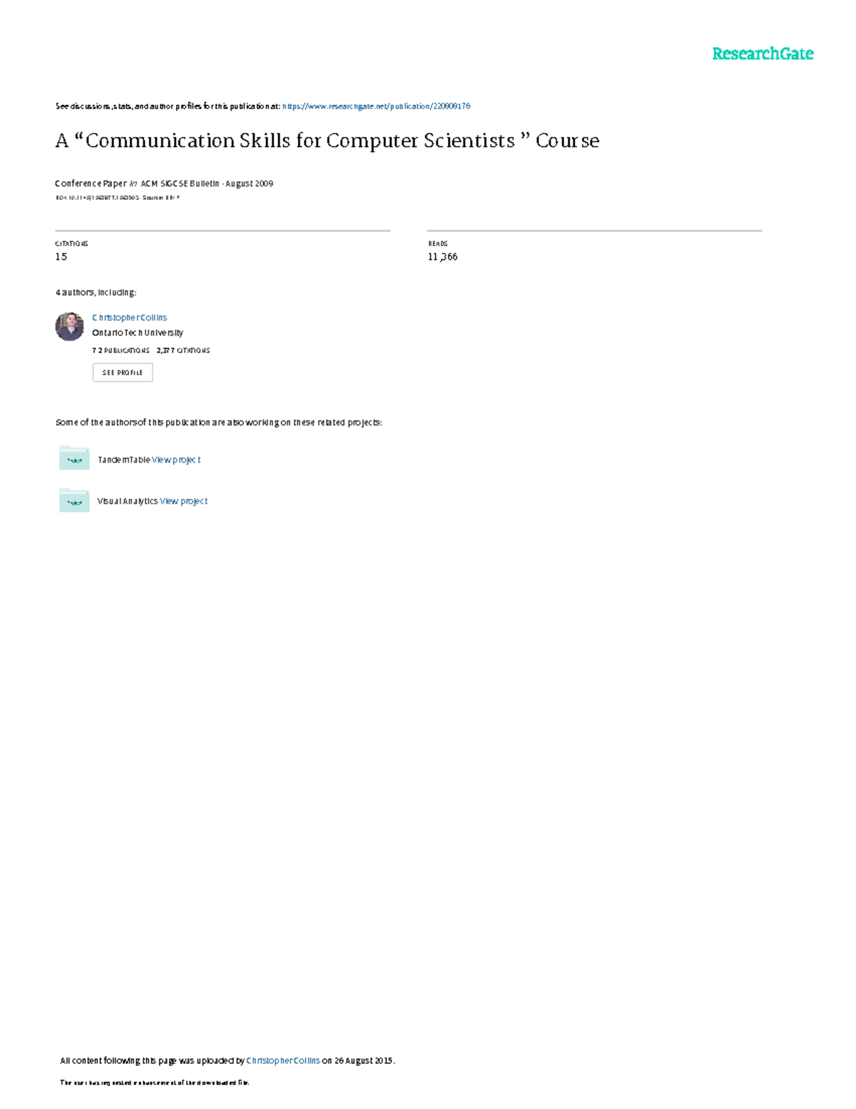 A Communication Skills for Computer Scientists Cou - See discussions ...