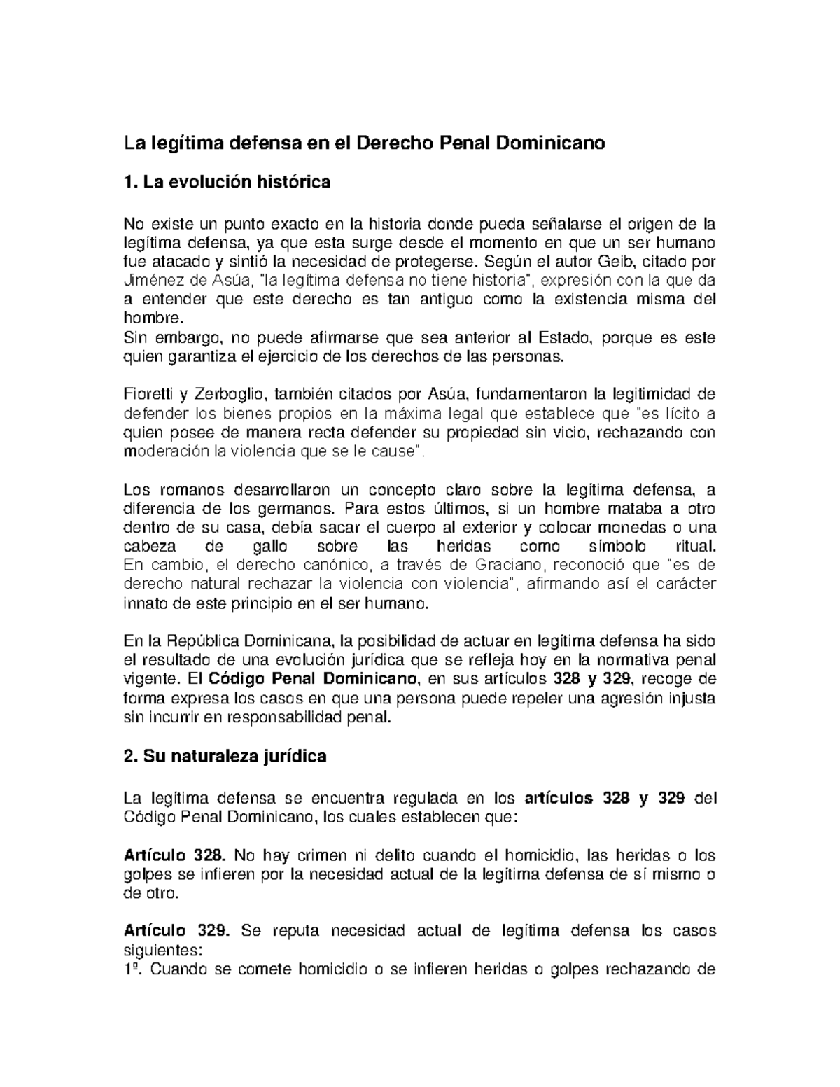 Legítima Defensa en el Derecho Penal Dominicano: Evolución y Elementos ...