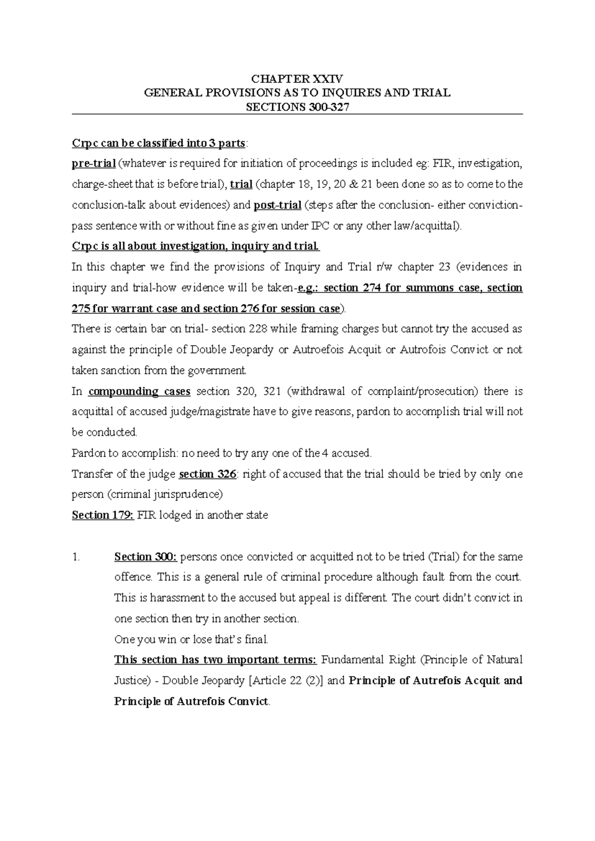 General Provisions for Inquiry and Trial in CrPC: Chapter 24 Overview ...