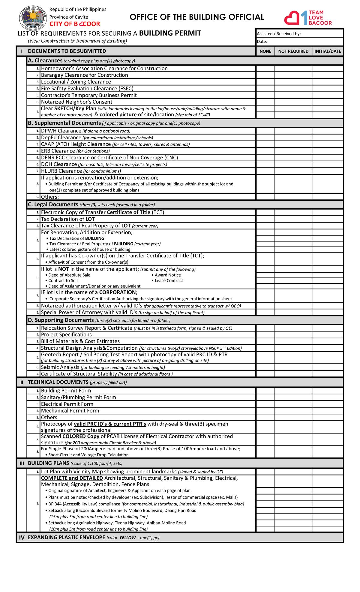 BP-Checklist for Building Permit Requirements in Cavite - Studocu