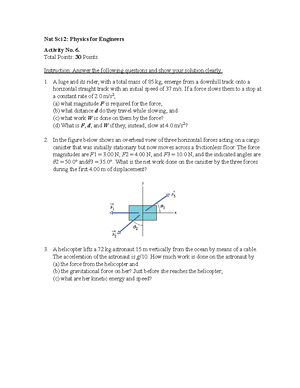 Module 7 work and energy pdf - PHYSICS FOR ENGINEERS At the completion ...