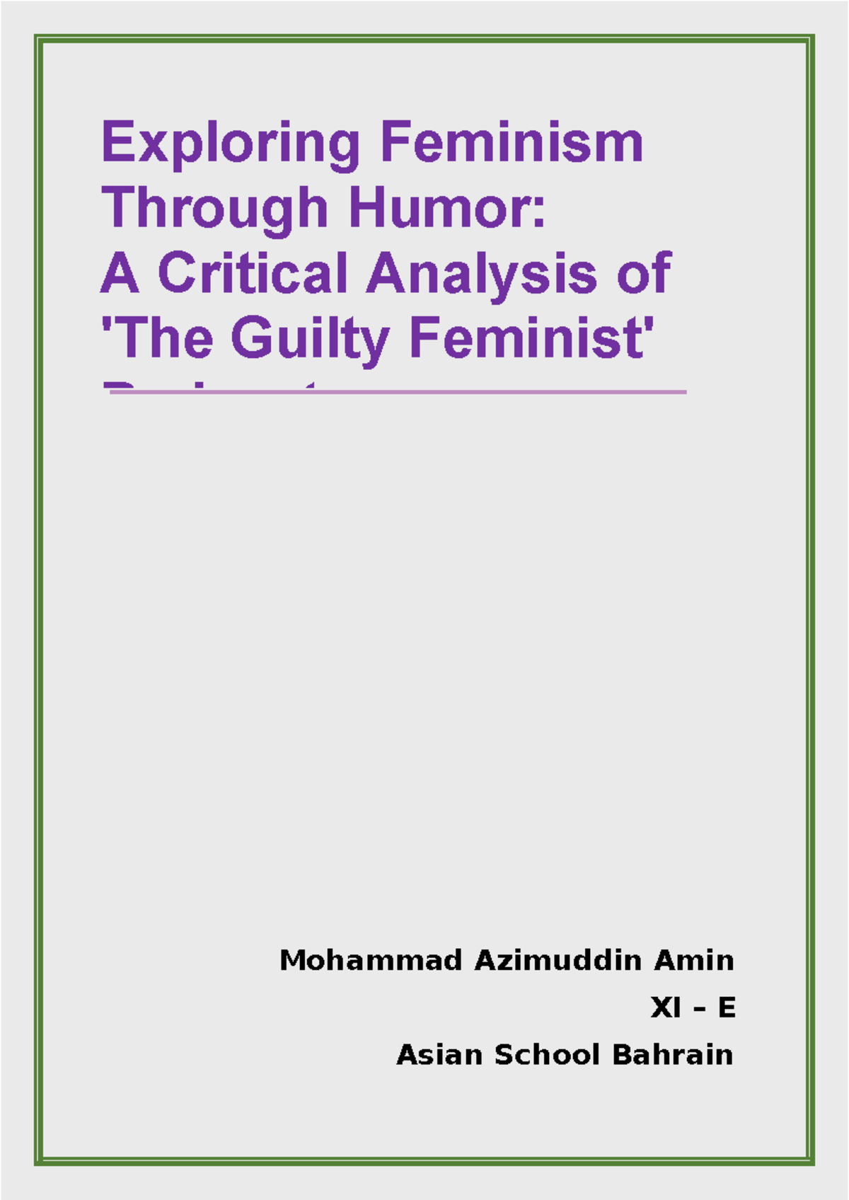 Critical Analysis of 'Guilty Feminist' Podcast: Humor & Feminism XI E ...