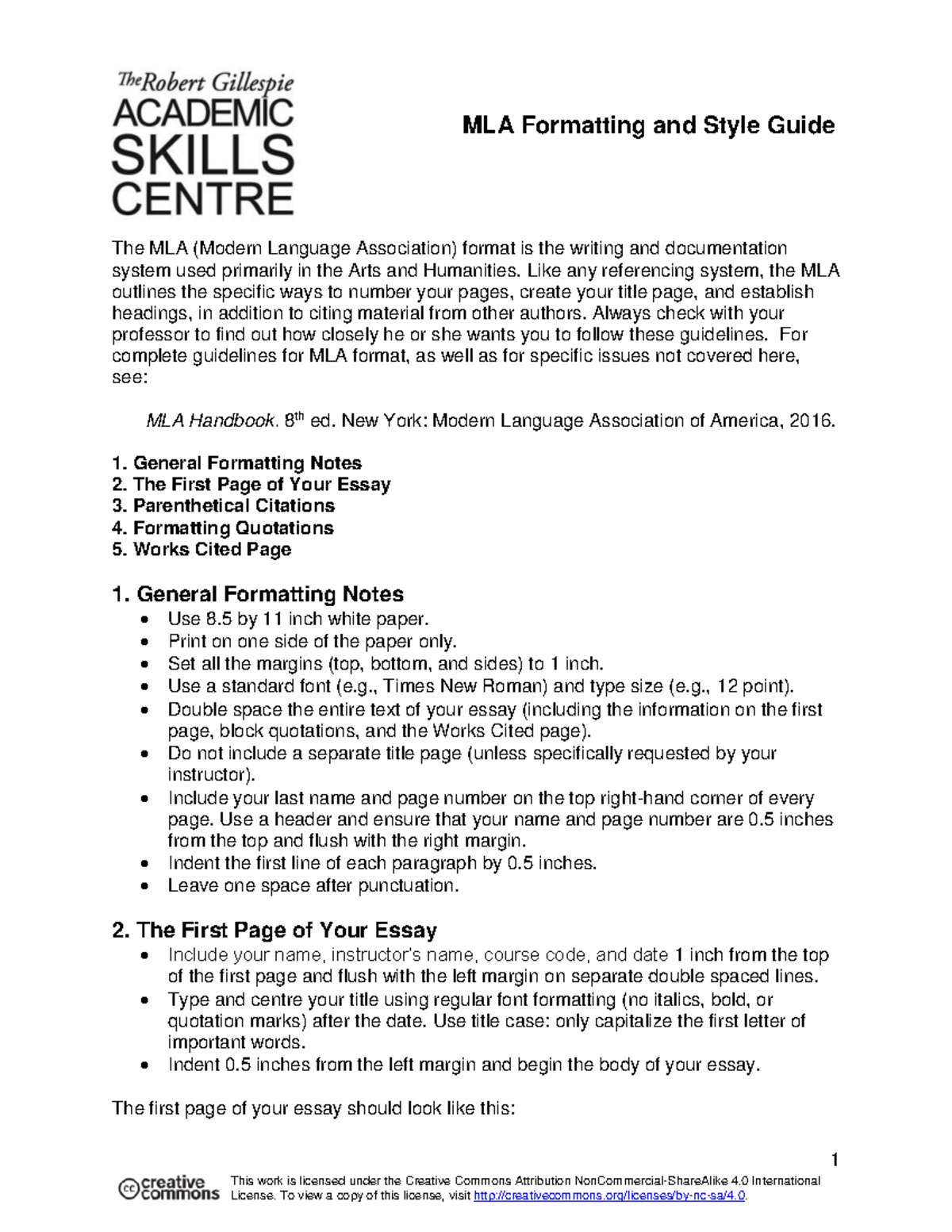 MLA Formatting Guide for English Students ENGL 101 - Studocu