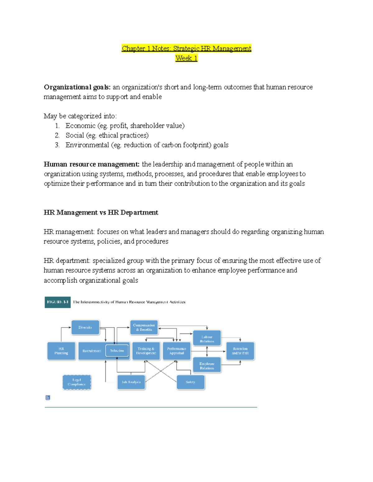 Chapter 1 Notes: Overview of Strategic HR Management Concepts - Studocu