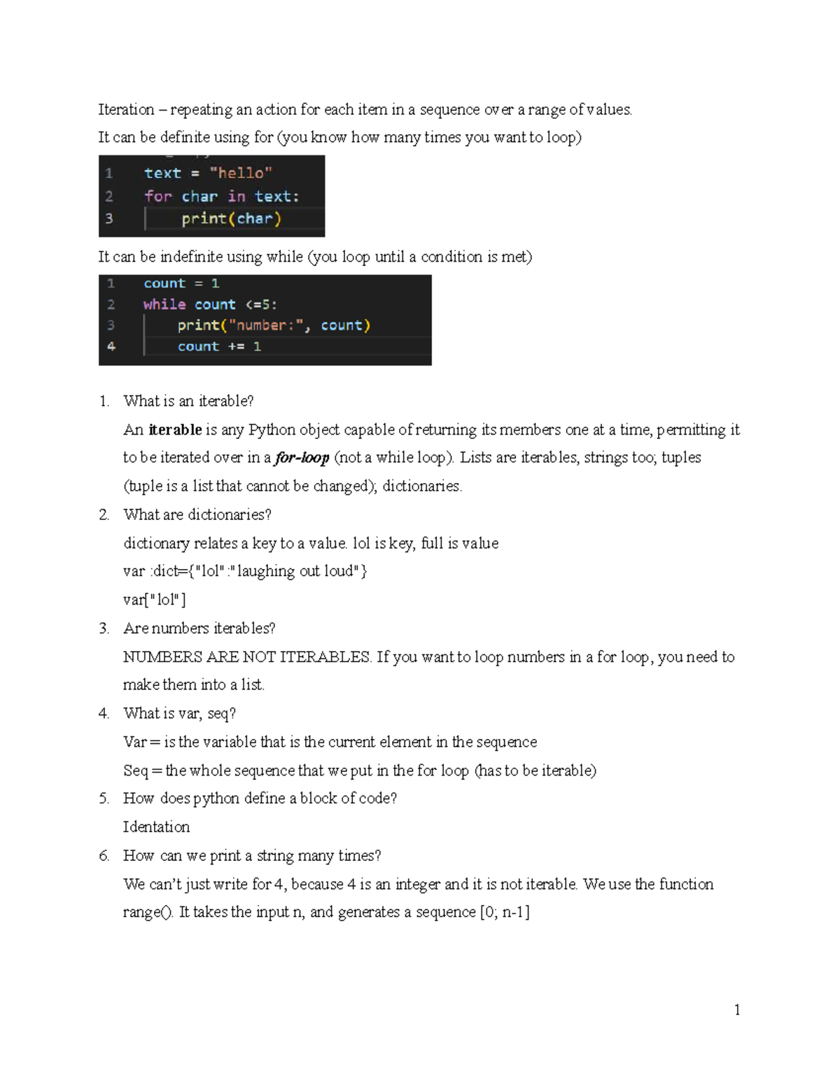 Iteration in Python: Understanding Loops and Iterables (CS101) - Studocu