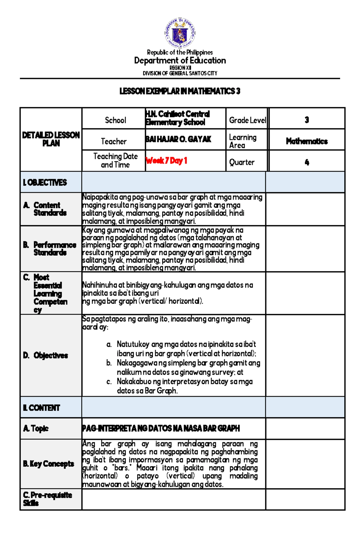 Science 3 Lesson Plan Q4W5: Understanding Weather Conditions and Safety ...