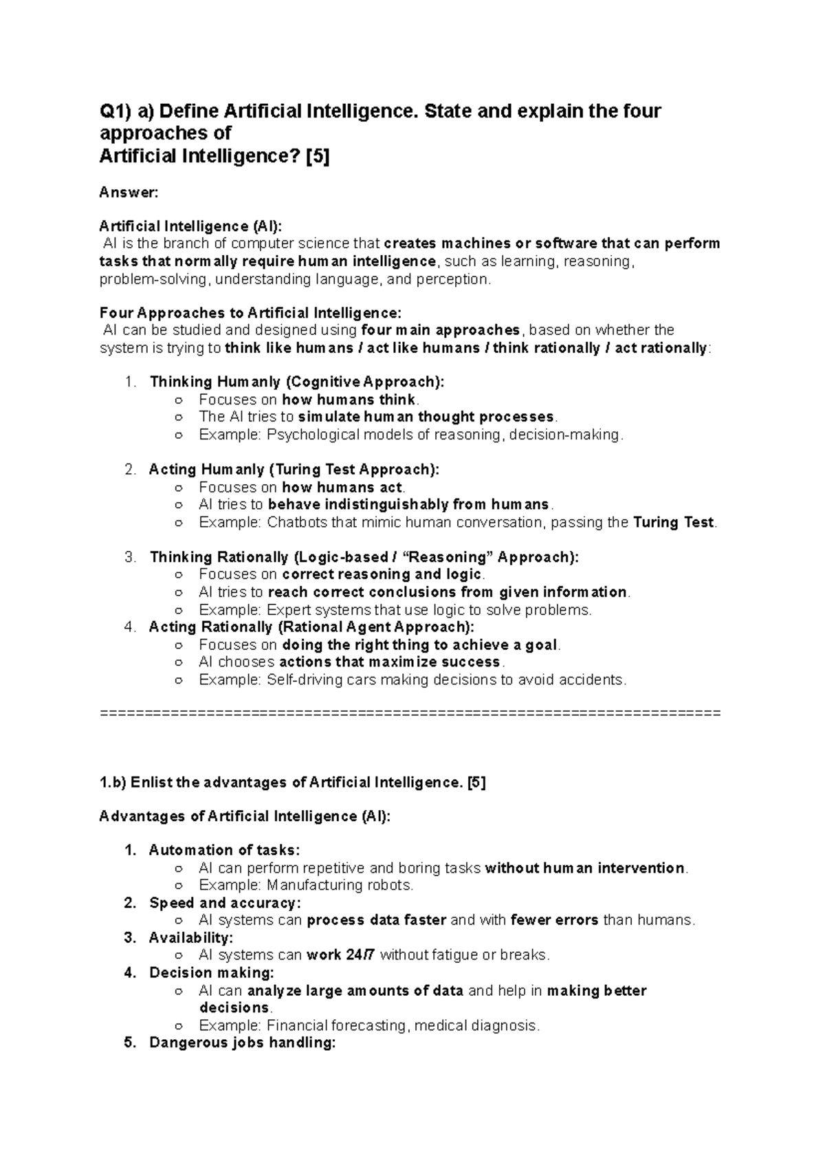 Unit 1: Introduction to Artificial Intelligence Concepts and Agent ...