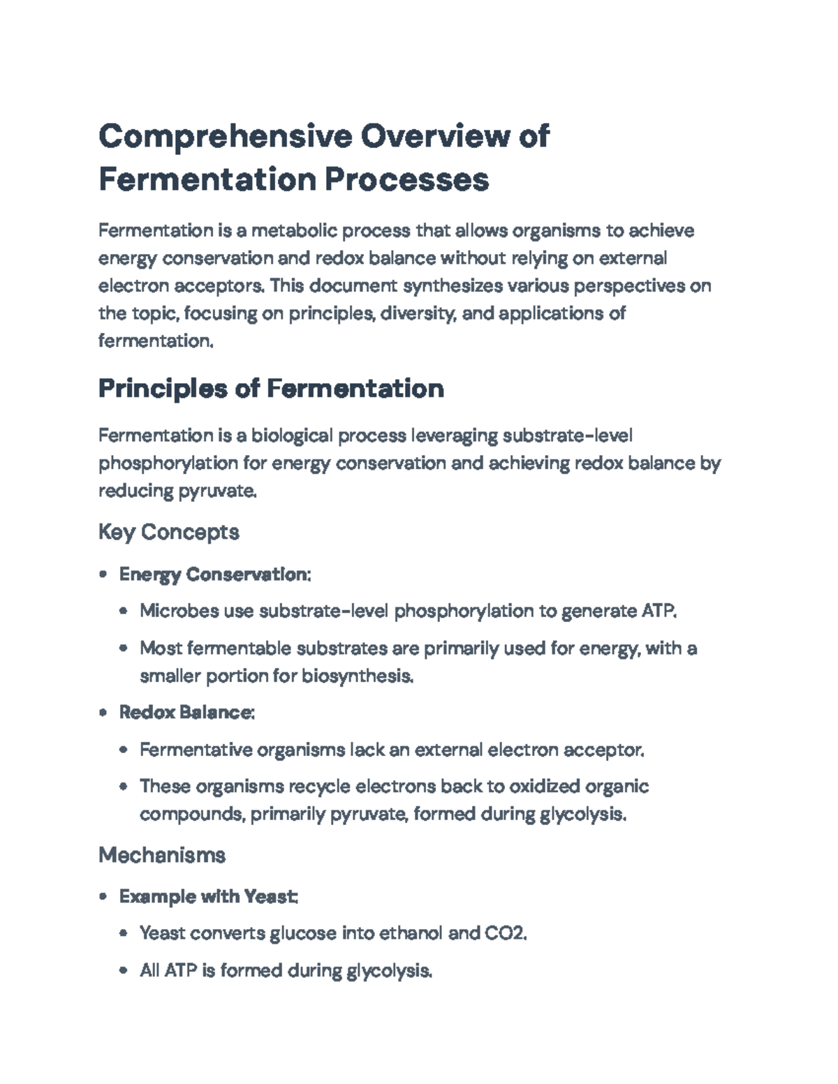 Comprehensive Overview of Fermentation Processes: Principles ...
