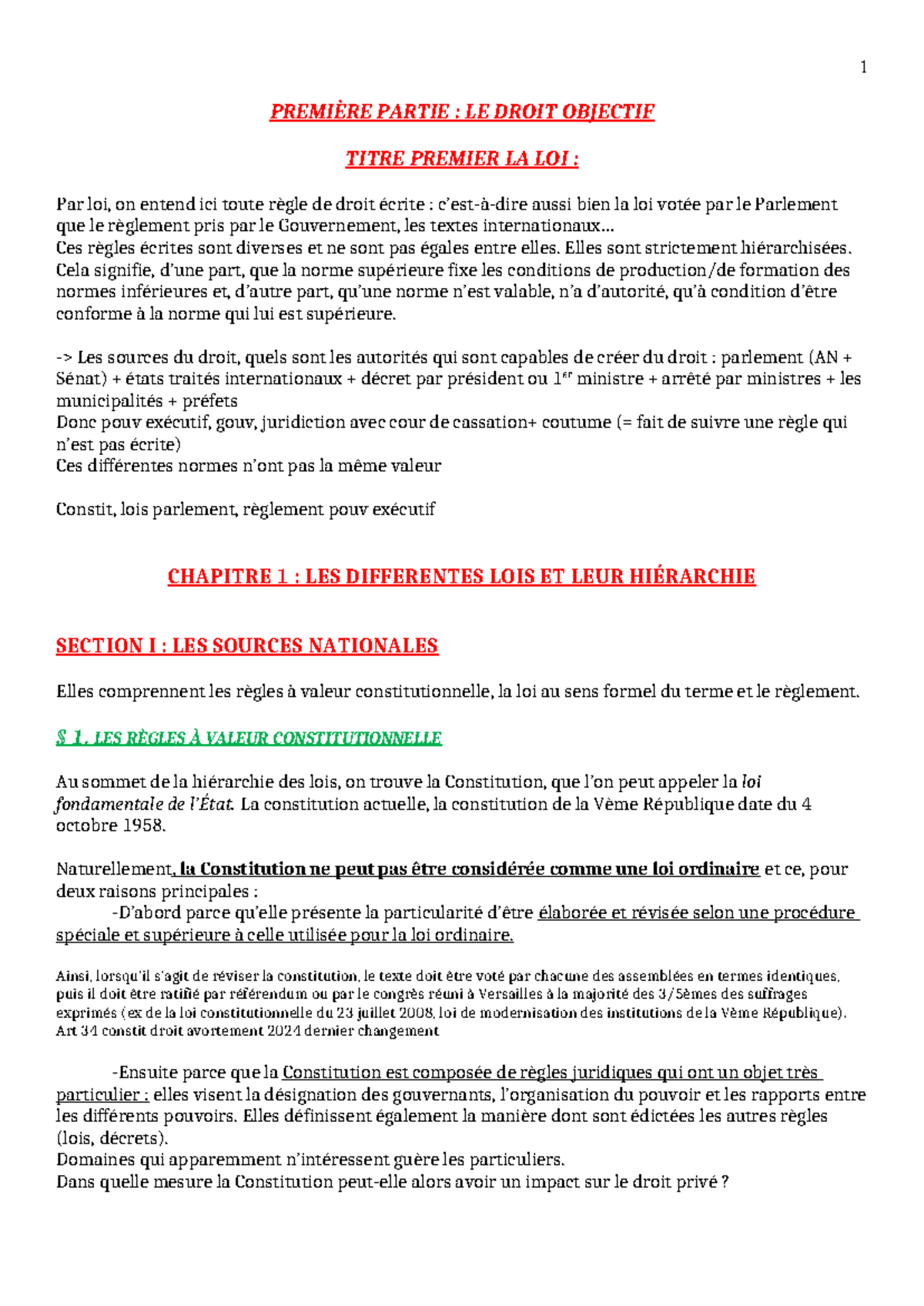 Introduction au Droit - Cours 2 (DROIT101) - Studocu