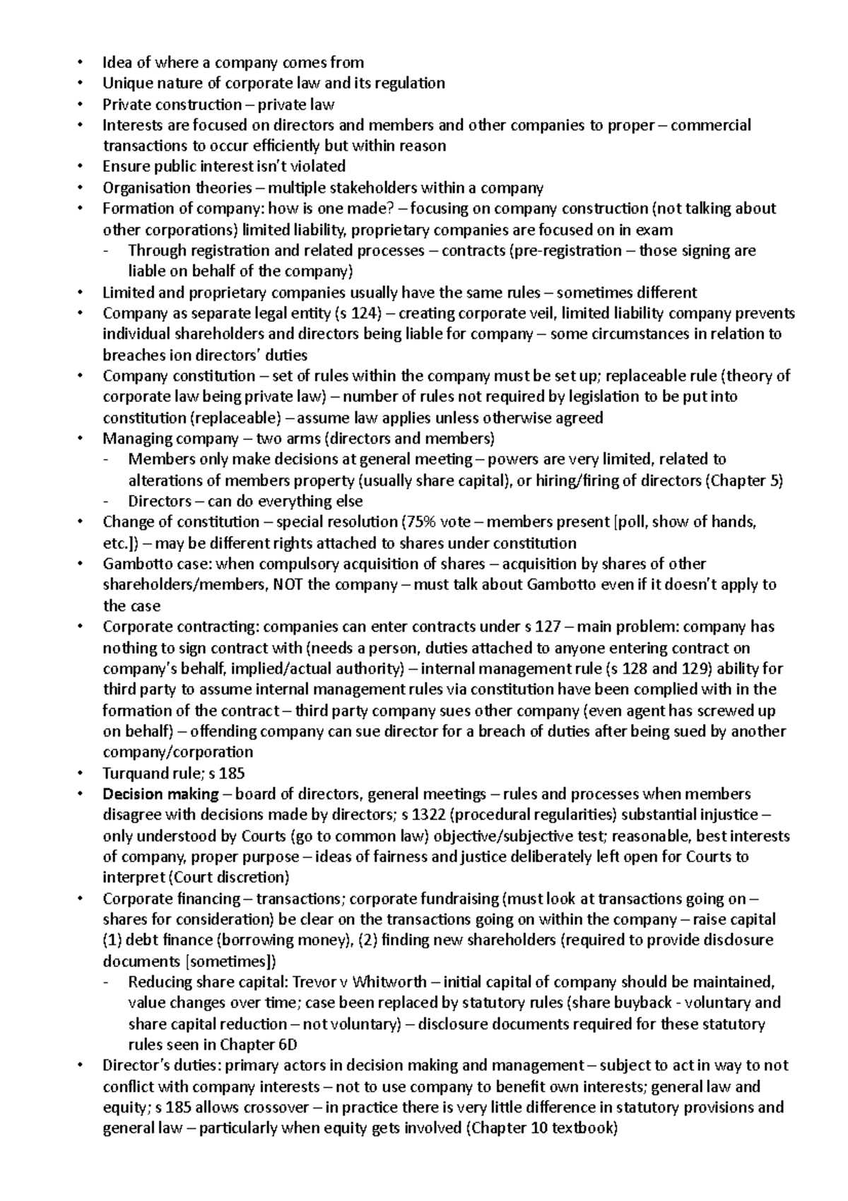 LAWS2300 Exam Revision Notes: Corporate Law Essentials and Key Concepts ...