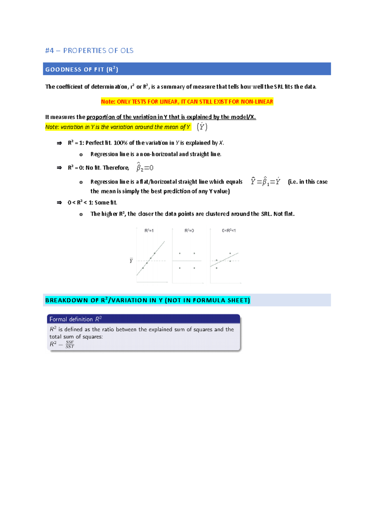4 - Properties of Ordinary Least Squared (OLS) - #4 – PROPERTIES OF OLS ...
