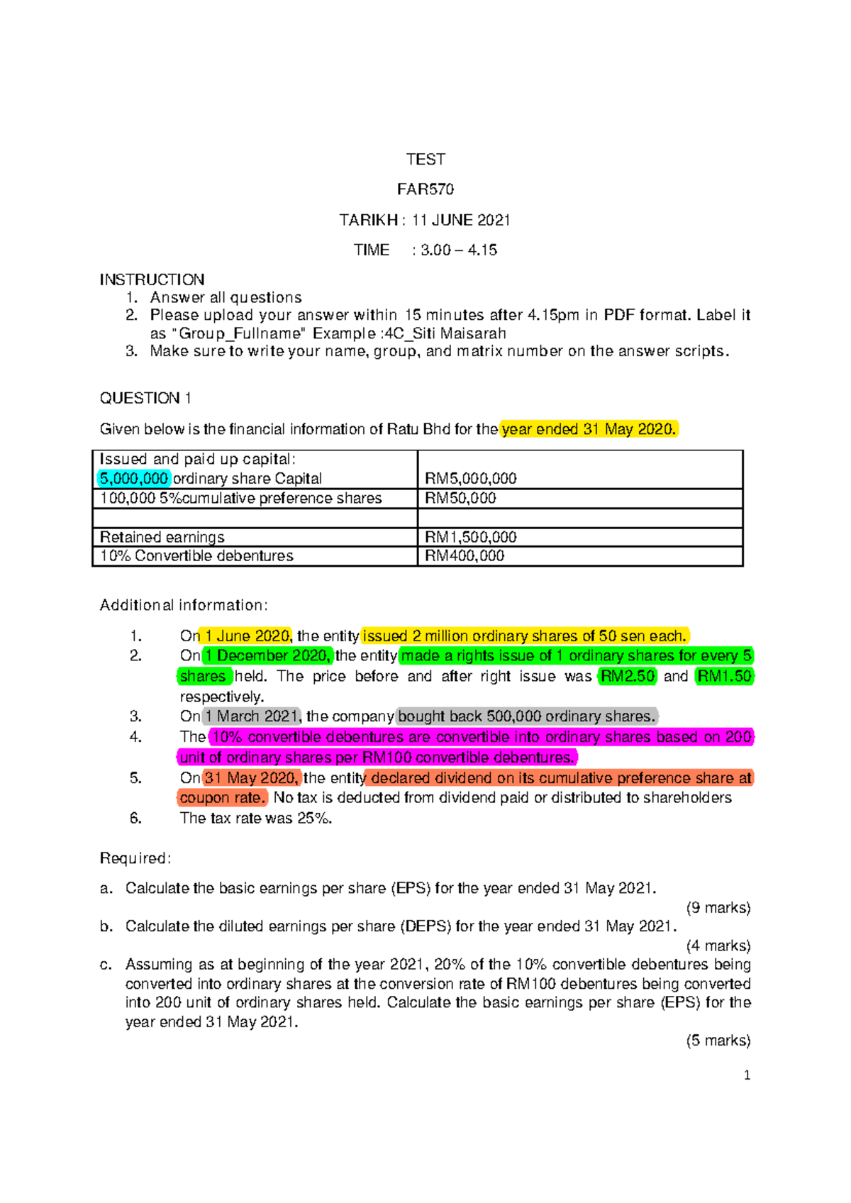 FAR570 - TEST Question 2021 JUNE - 1 TEST FAR TARIKH : 11 JUNE 2021 ...