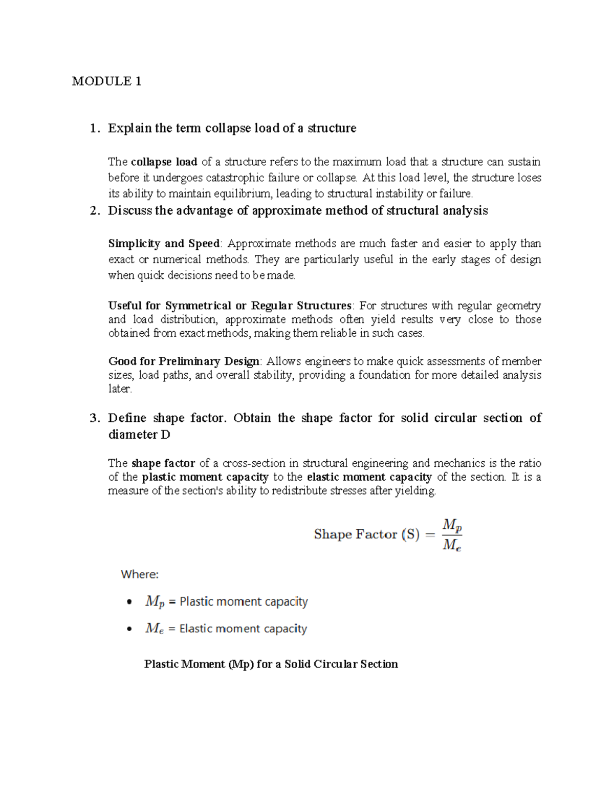 Structural Analysis Past Exam Q&A: Module 1 & 2 Insights - Studocu