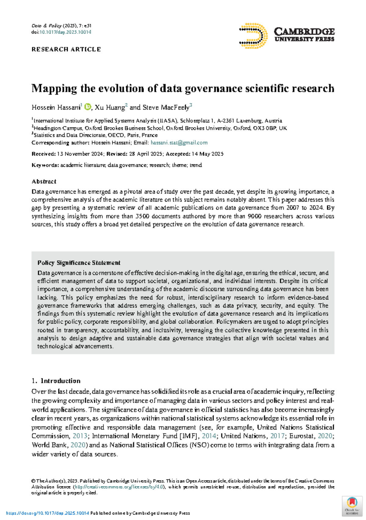 Data Policy (2025): A Systematic Review of Data Governance Research ...