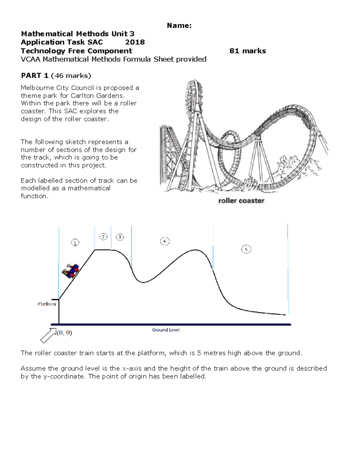 Mathematical Methods U3/4 Application Task SAC 2018 - Technology Free ...