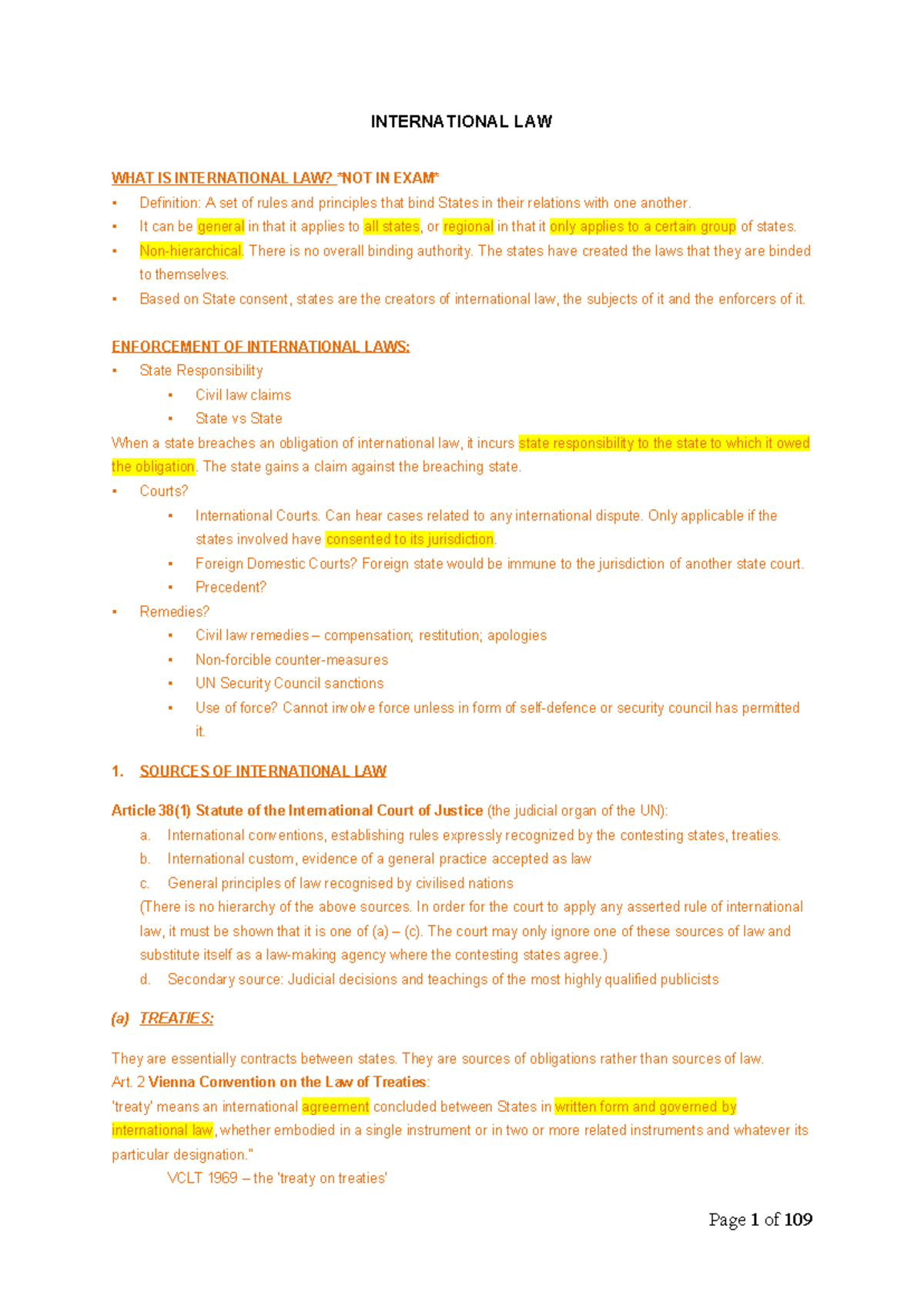 International Law Intro: Key Concepts and Principles Overview - Studocu