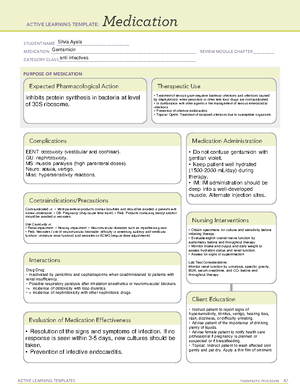 Losartan - ATI medication template - ACTIVE LEARNING TEMPLATES ...