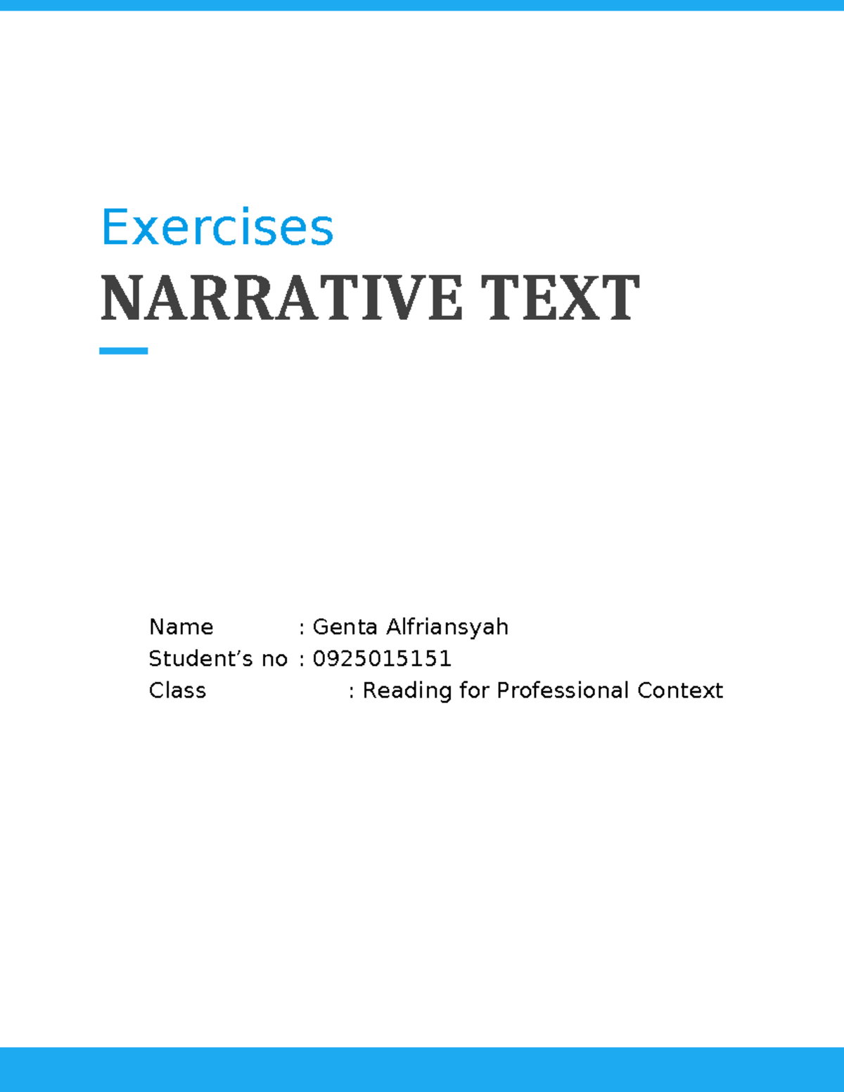 NARRATIVE TEXT EXERCISES: The Lost Treasure of Captain Blackbeard - Studocu